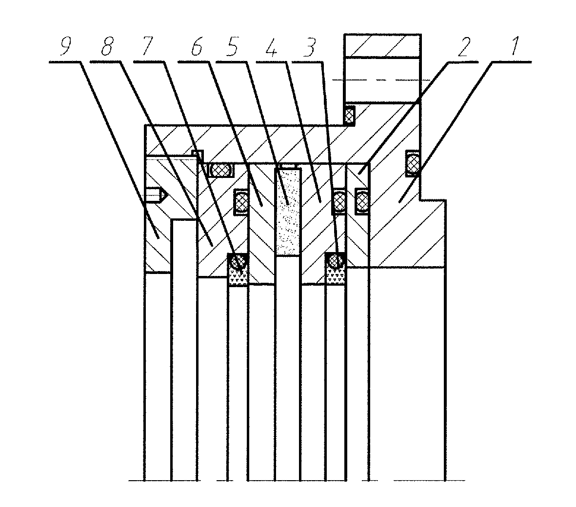 Reciprocating shaft's sealing device with both magnetic fluid seal and c-type slip ring seal