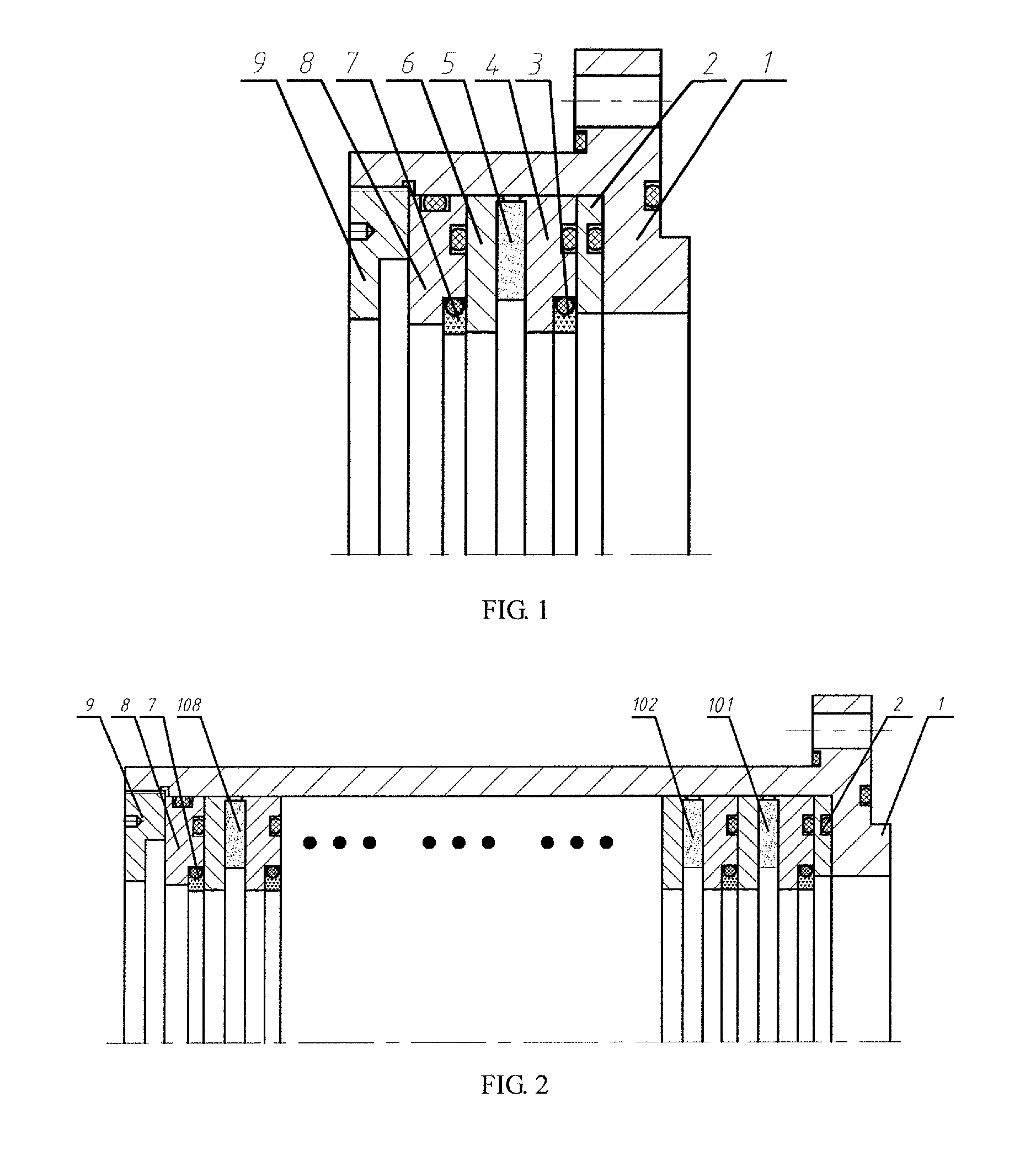 Reciprocating shaft's sealing device with both magnetic fluid seal and c-type slip ring seal