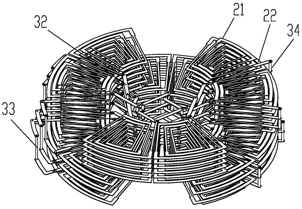 A stator structure with printed circuit board windings