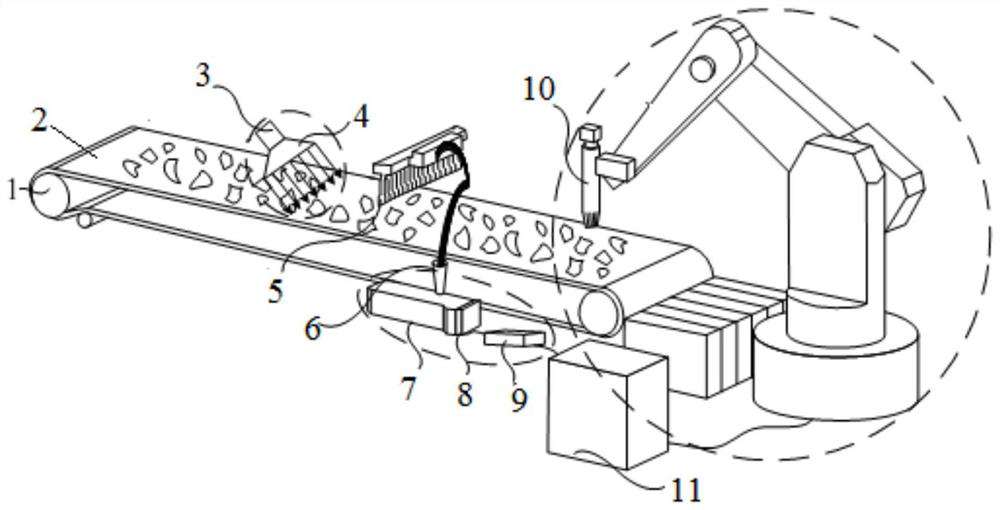 Plastic online sorting device and sorting method based on near-infrared technology