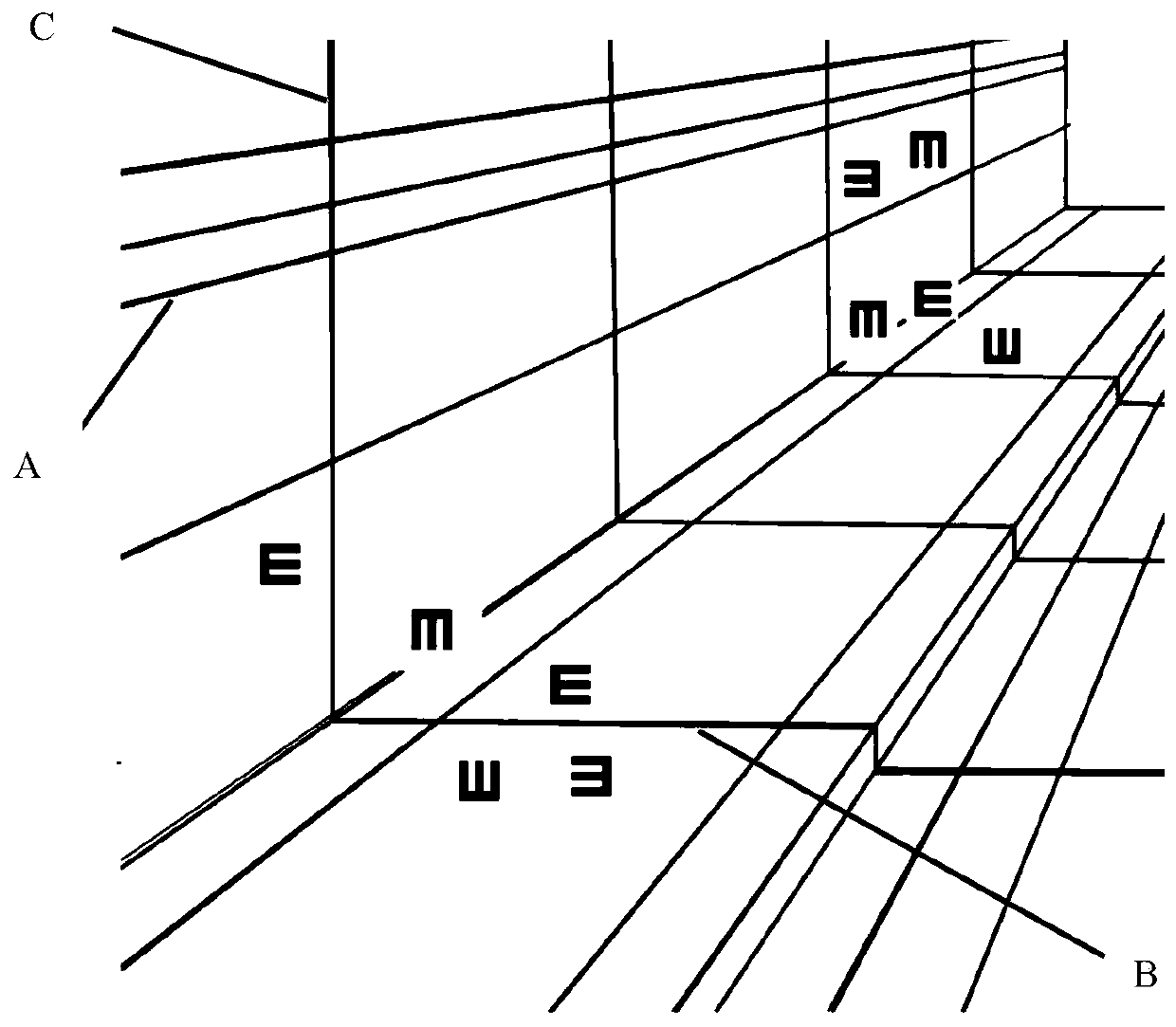 Heterogeneous vision testing chart and vision testing method