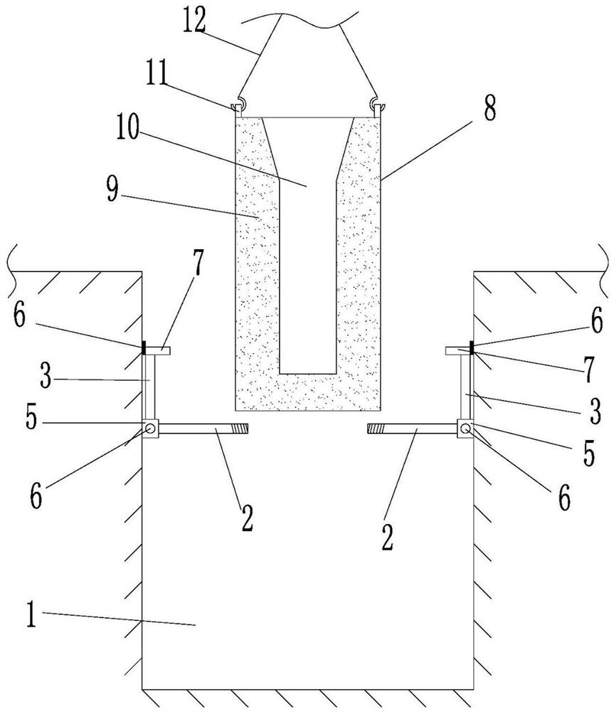 Fused brick casting insulation box positioning device