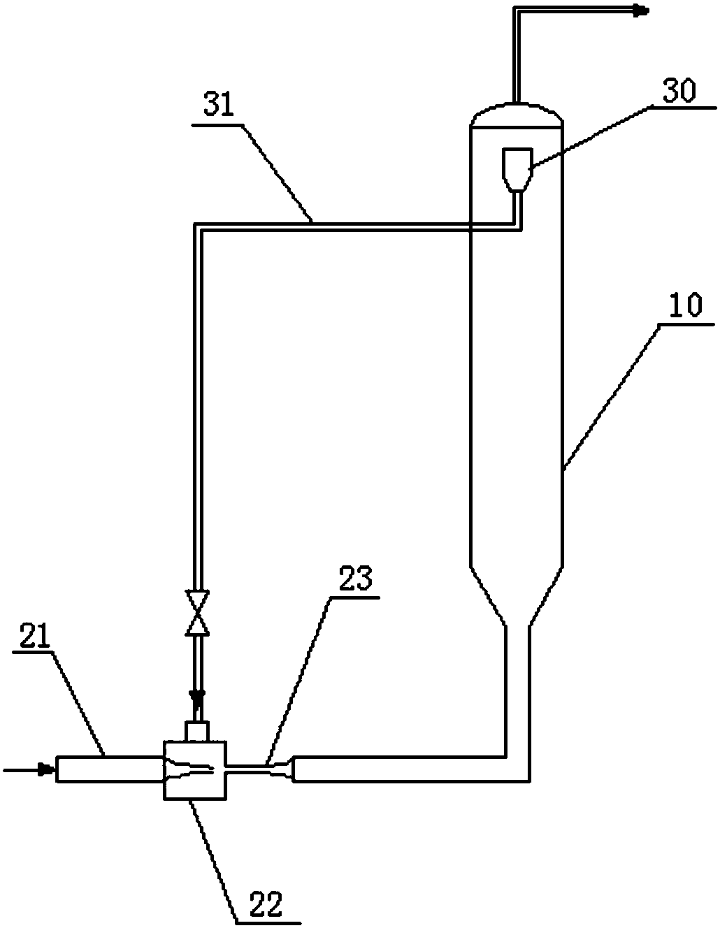 Suspended bed reactor with liquid phase self-circulation function