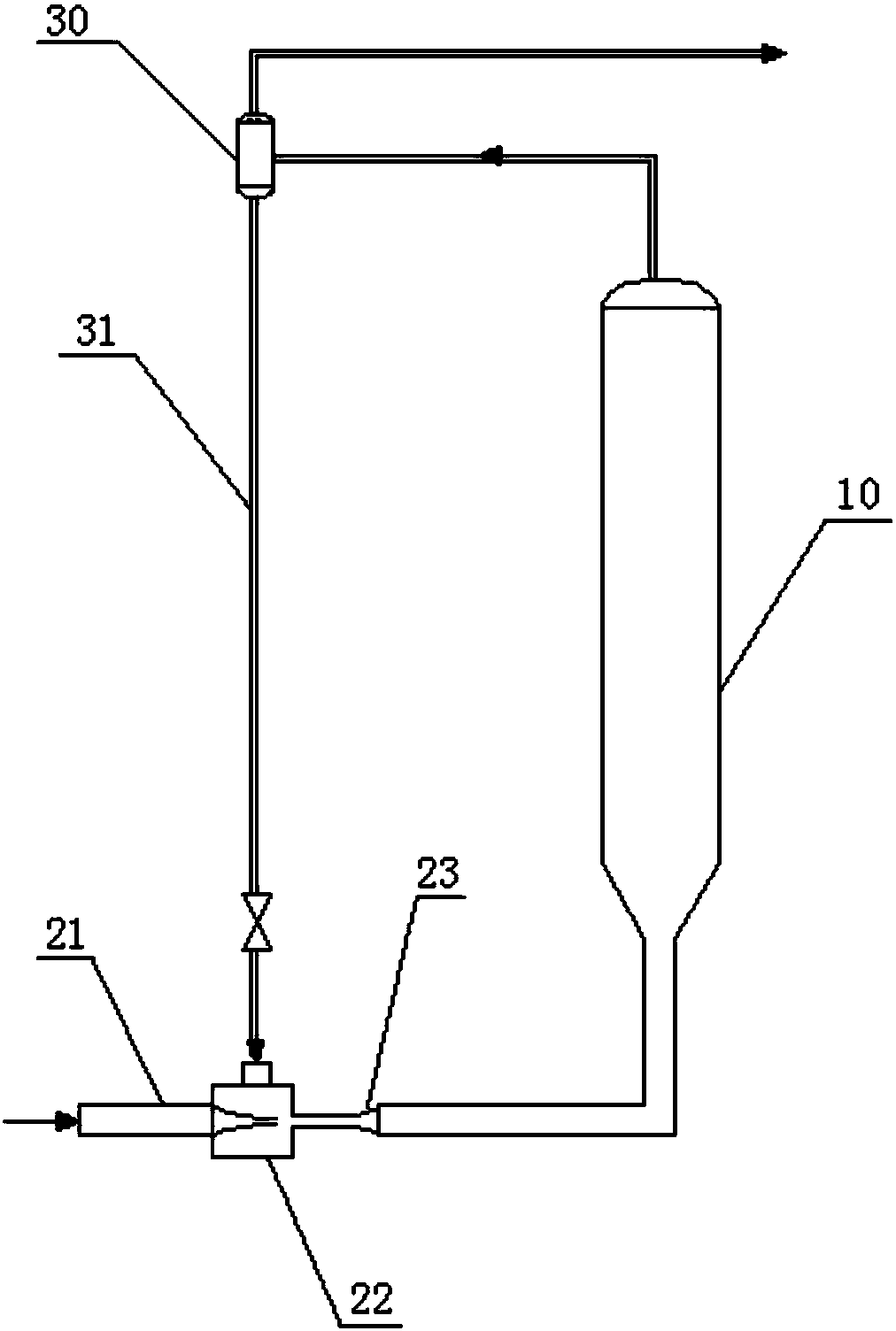 Suspended bed reactor with liquid phase self-circulation function