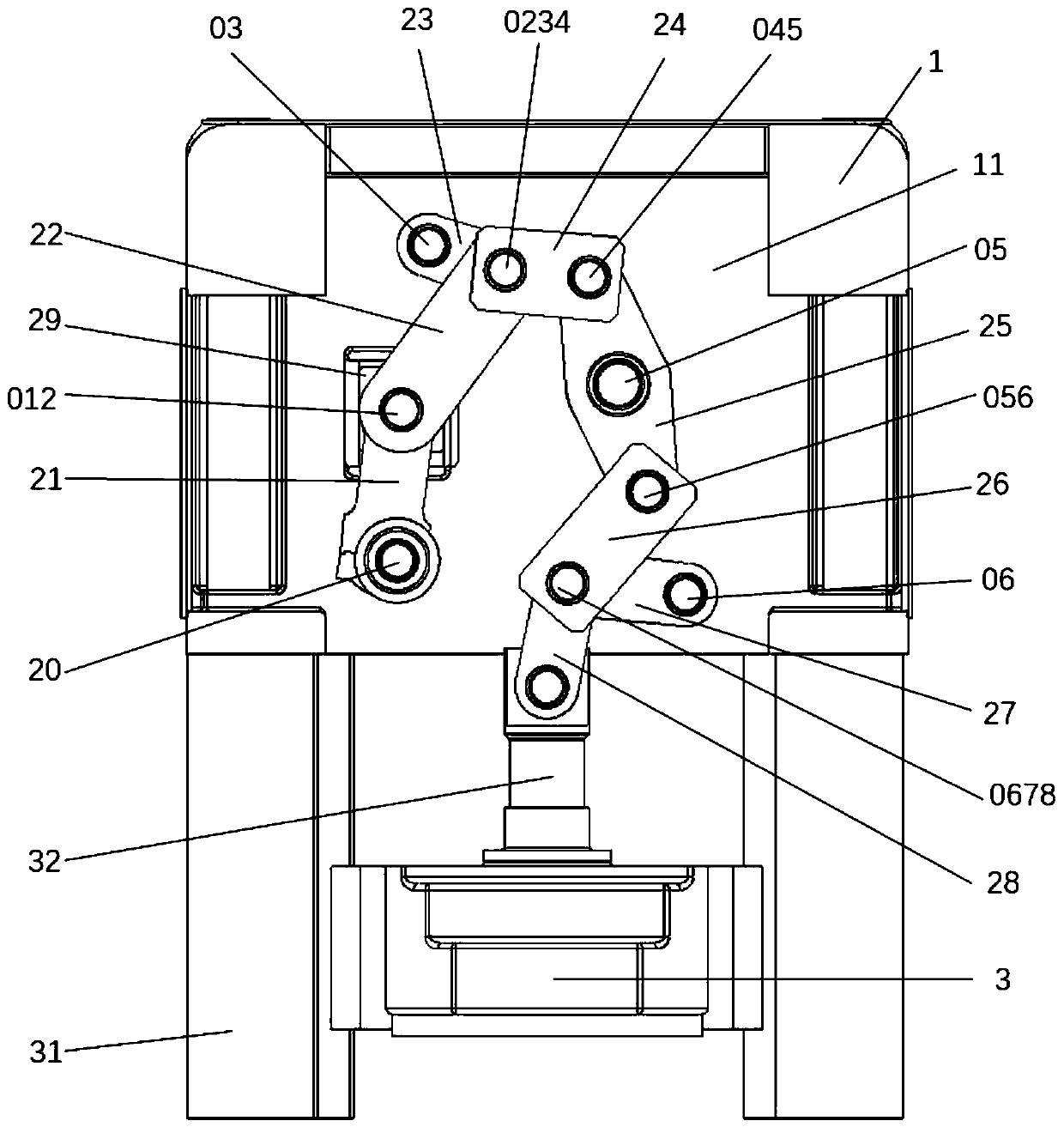 Pressure machine driven by multi-connecting-rod mechanism