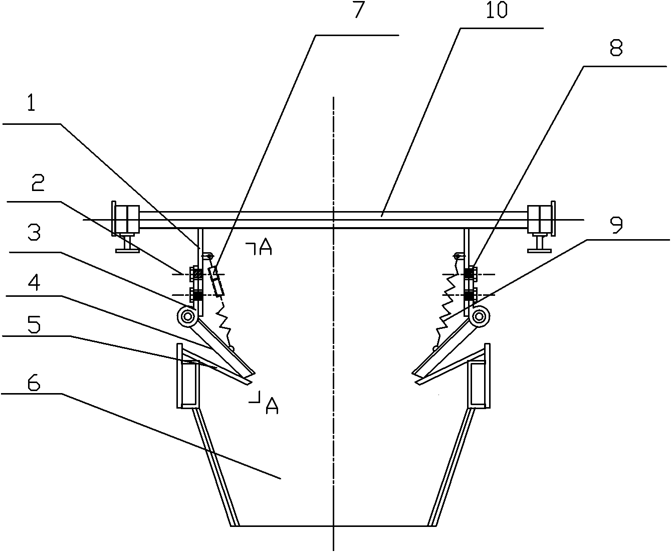 Sealing device for trolley of sintering circular cooler