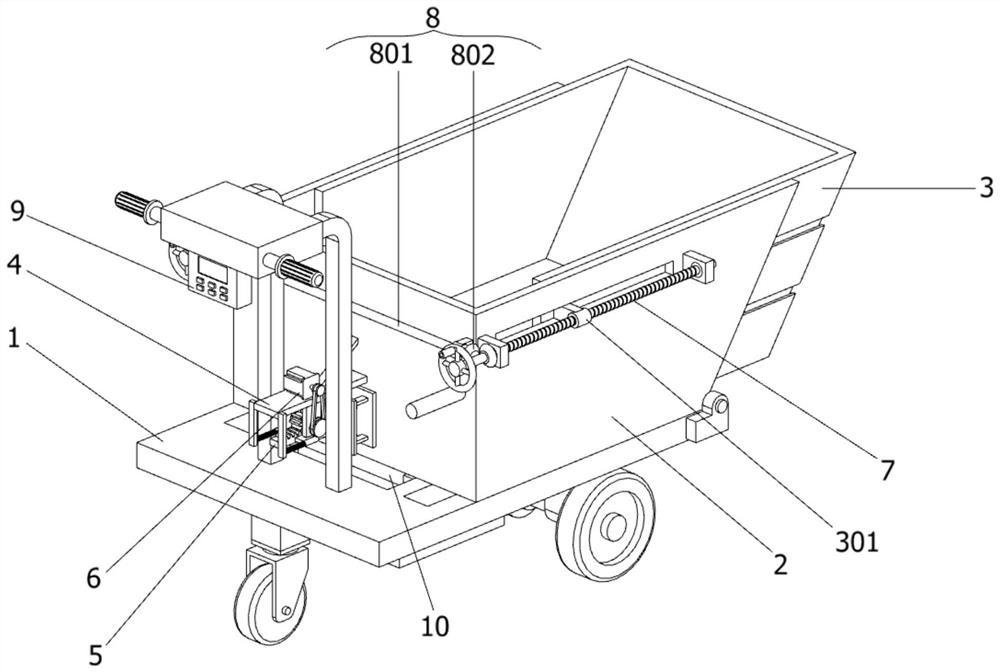 Discharging car hopper structure of constructional engineering cart