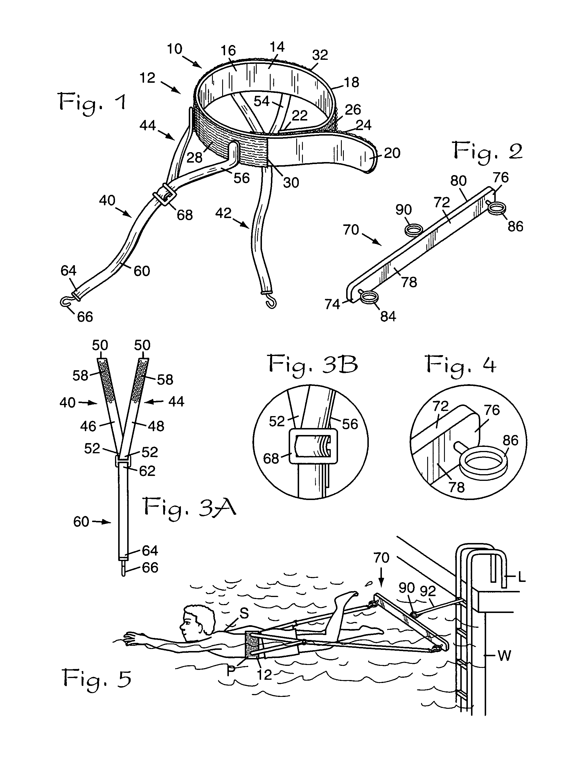 Exercise device for use in swimming pool
