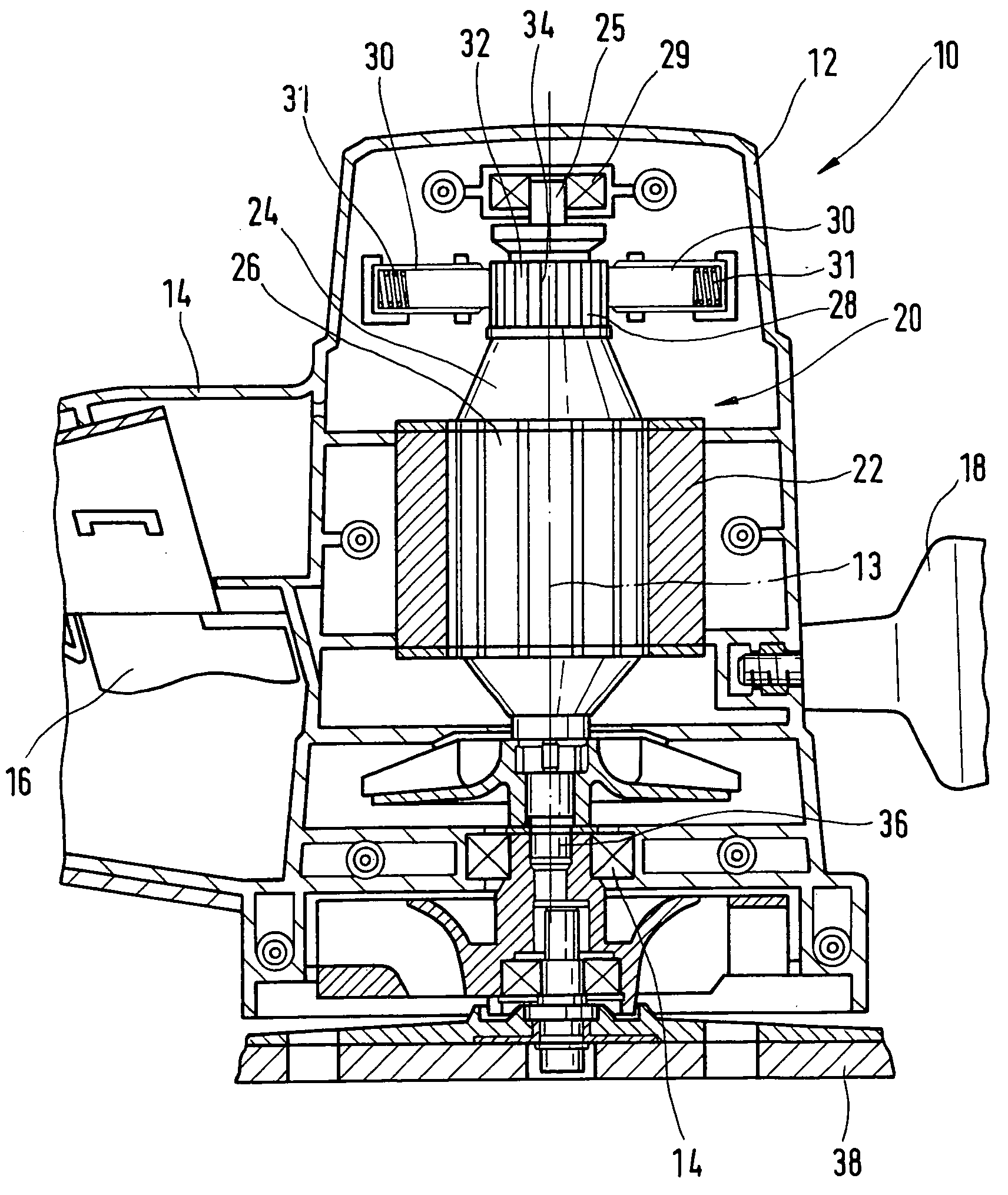 Electric manual machine tool driven by an electric motor