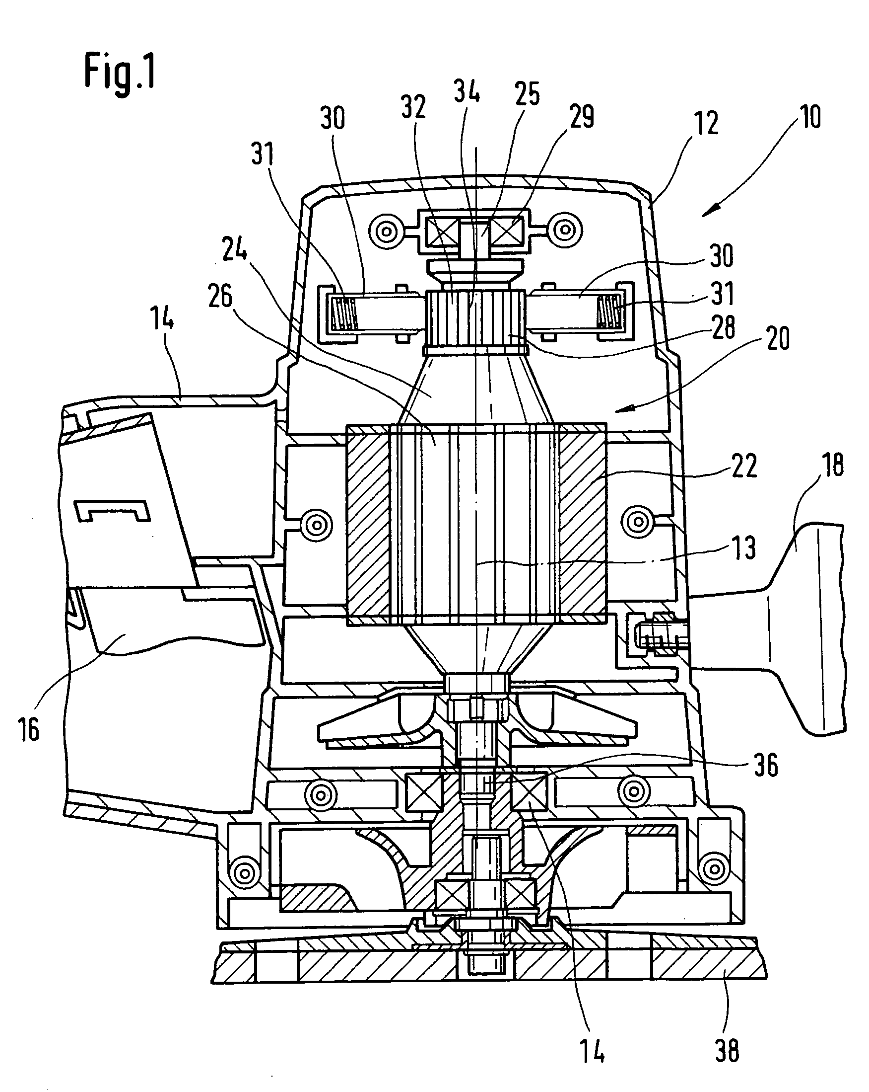 Electric manual machine tool driven by an electric motor