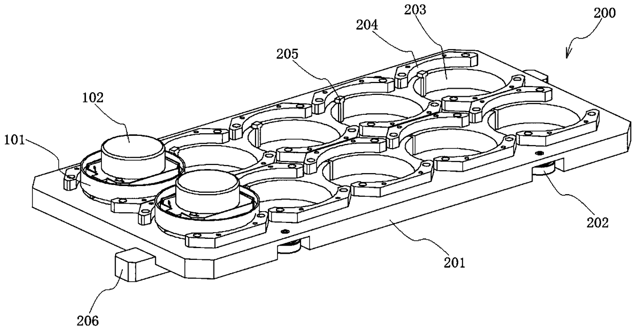 A smoke alarm assembly line