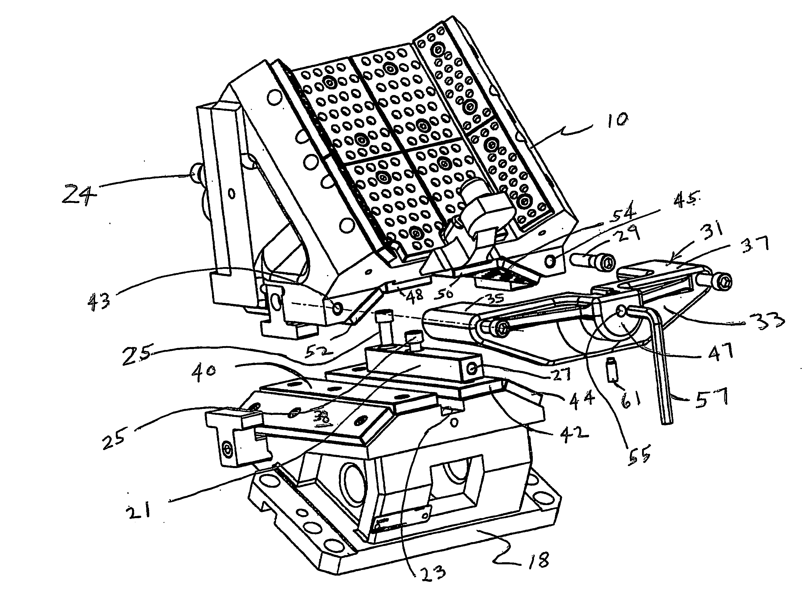 Press action simulator for aerial cam set up