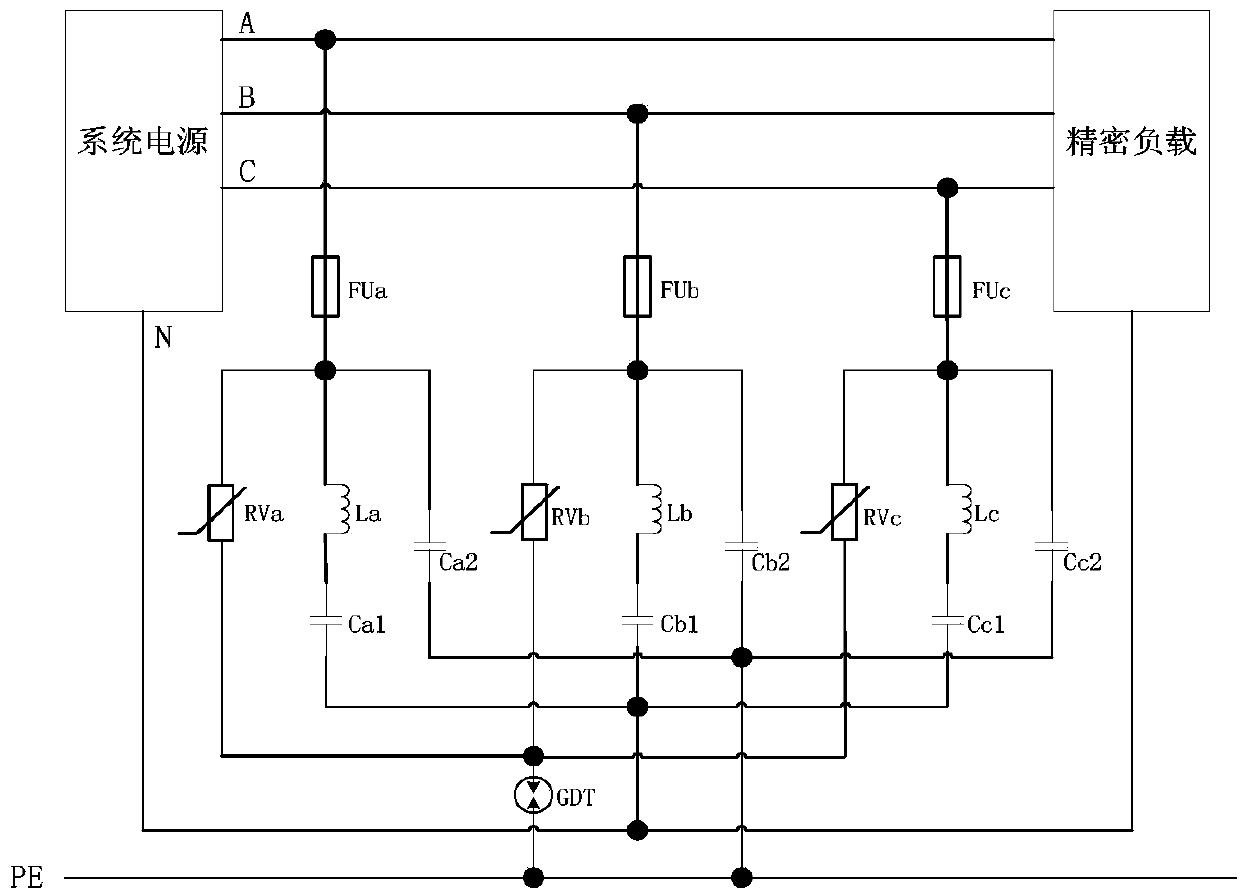 Three-phase five-wire system harmonic protector