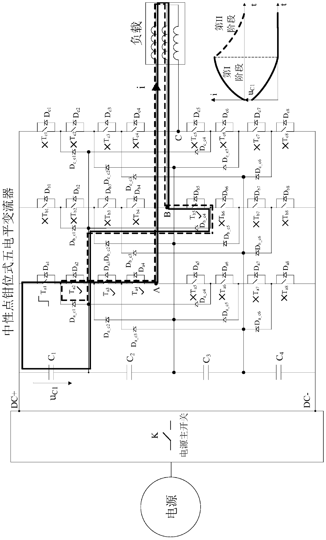 Neutral point clamping type multi-level converter direct current capacitor state detection method