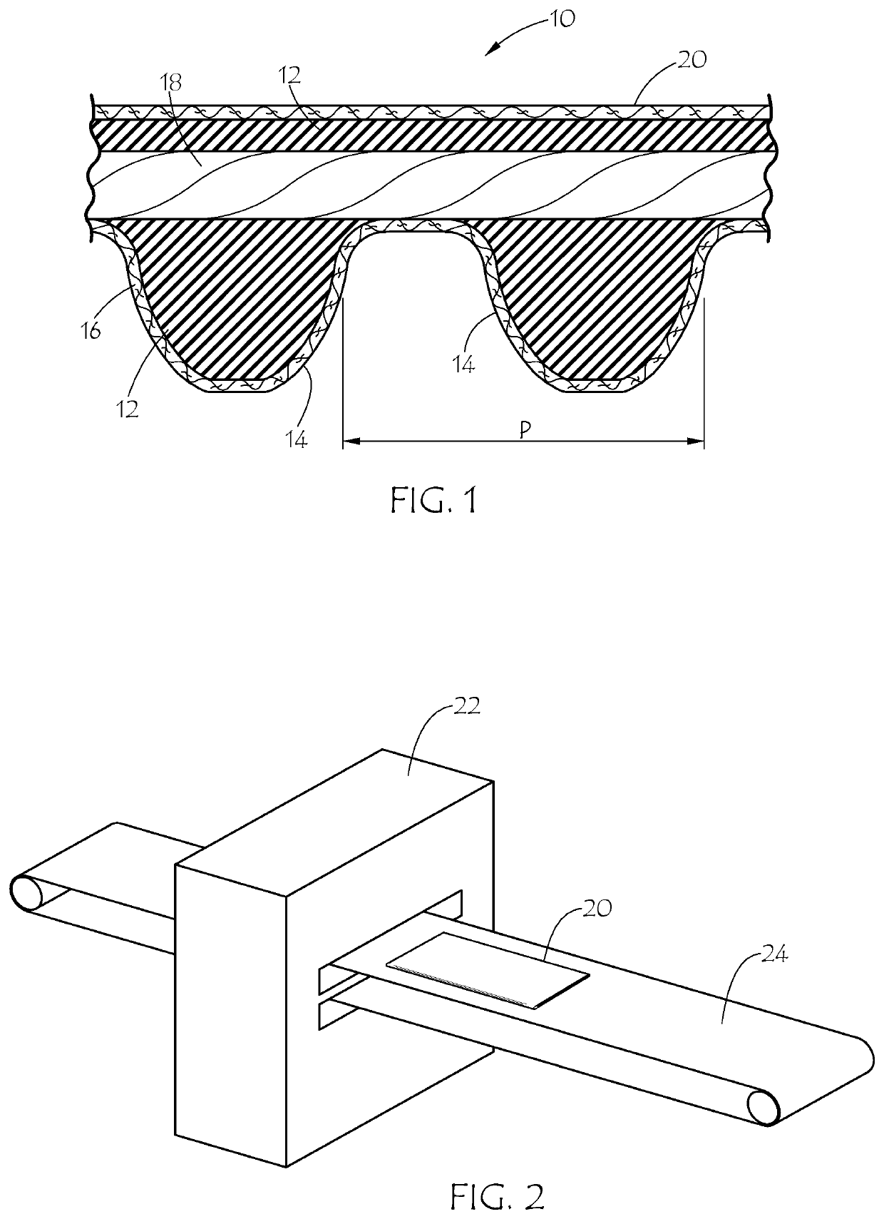 Toothed power transmission belt with back fabric