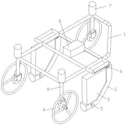 Running device for plant protection sprayer