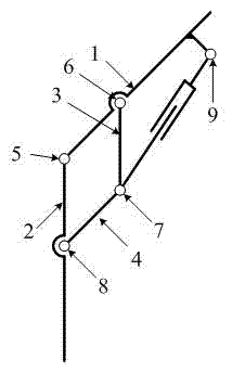 Telescopic four-link joint transmission mechanism based on parallelogram