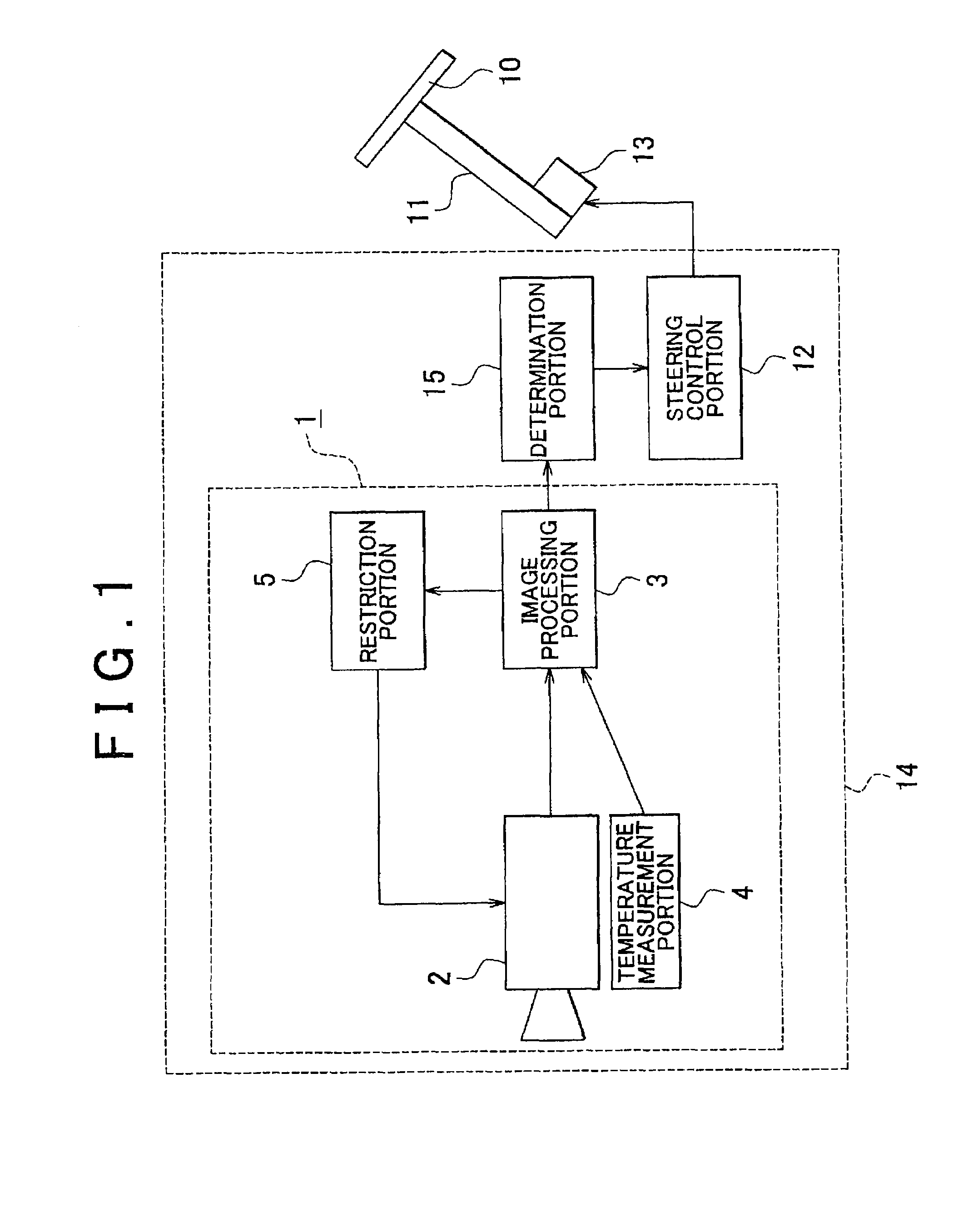 Road surface division mark recognition apparatus, and lane departure prevention apparatus