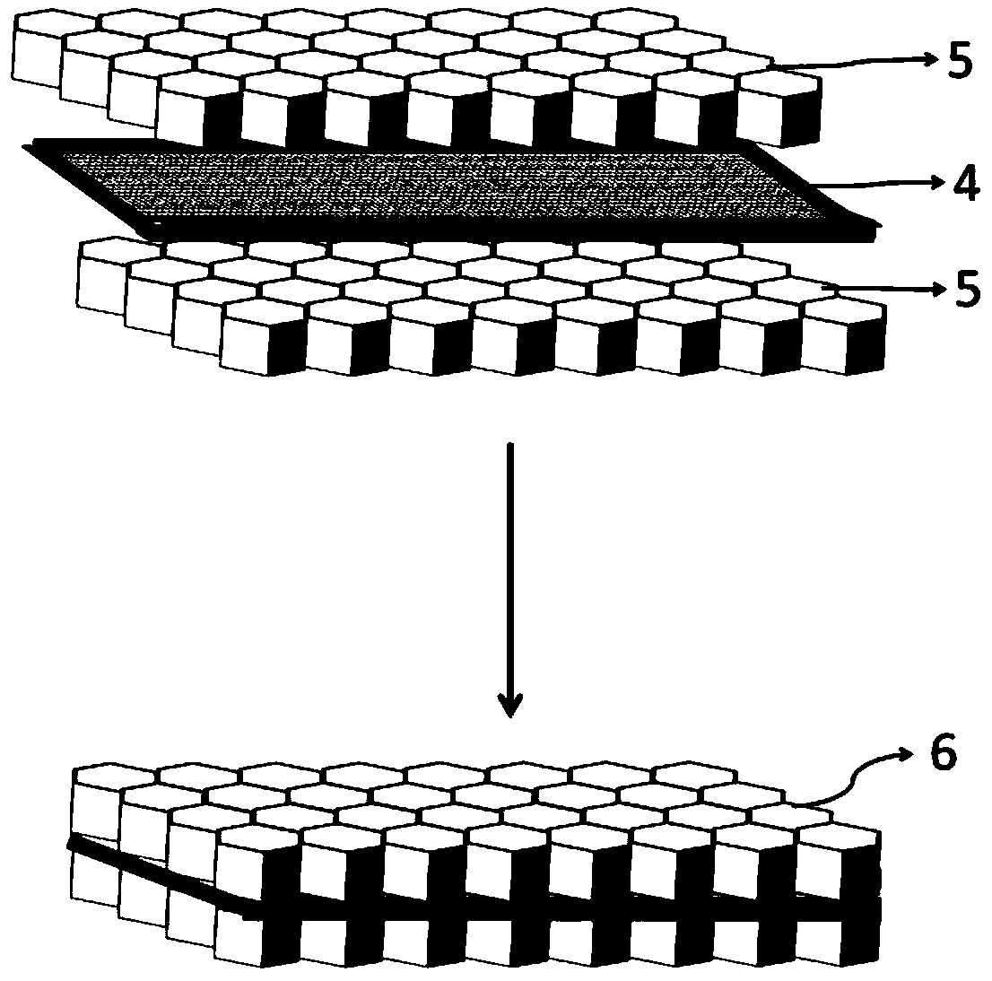 Preparation method of electromagnetic shielding honeycomb core material