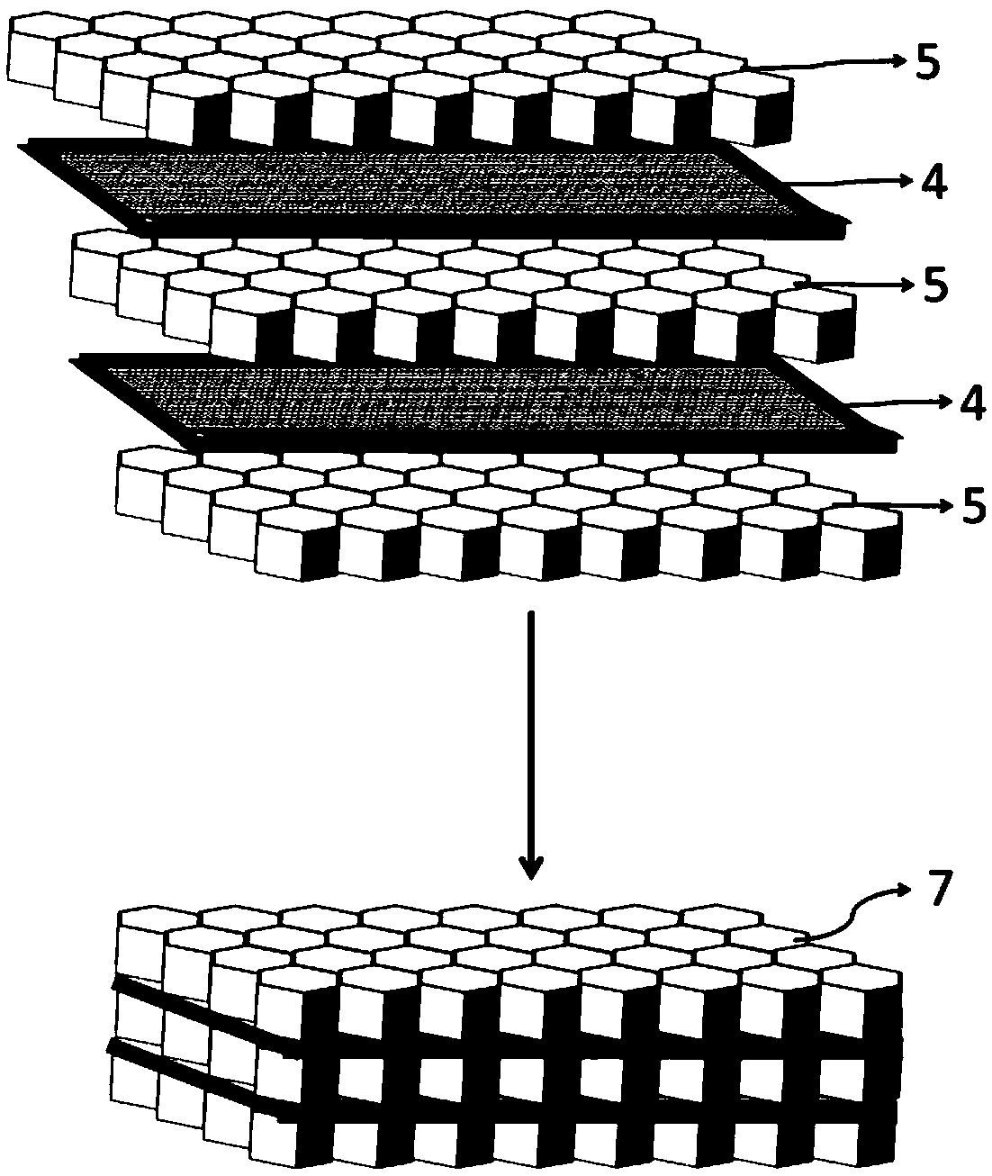 Preparation method of electromagnetic shielding honeycomb core material
