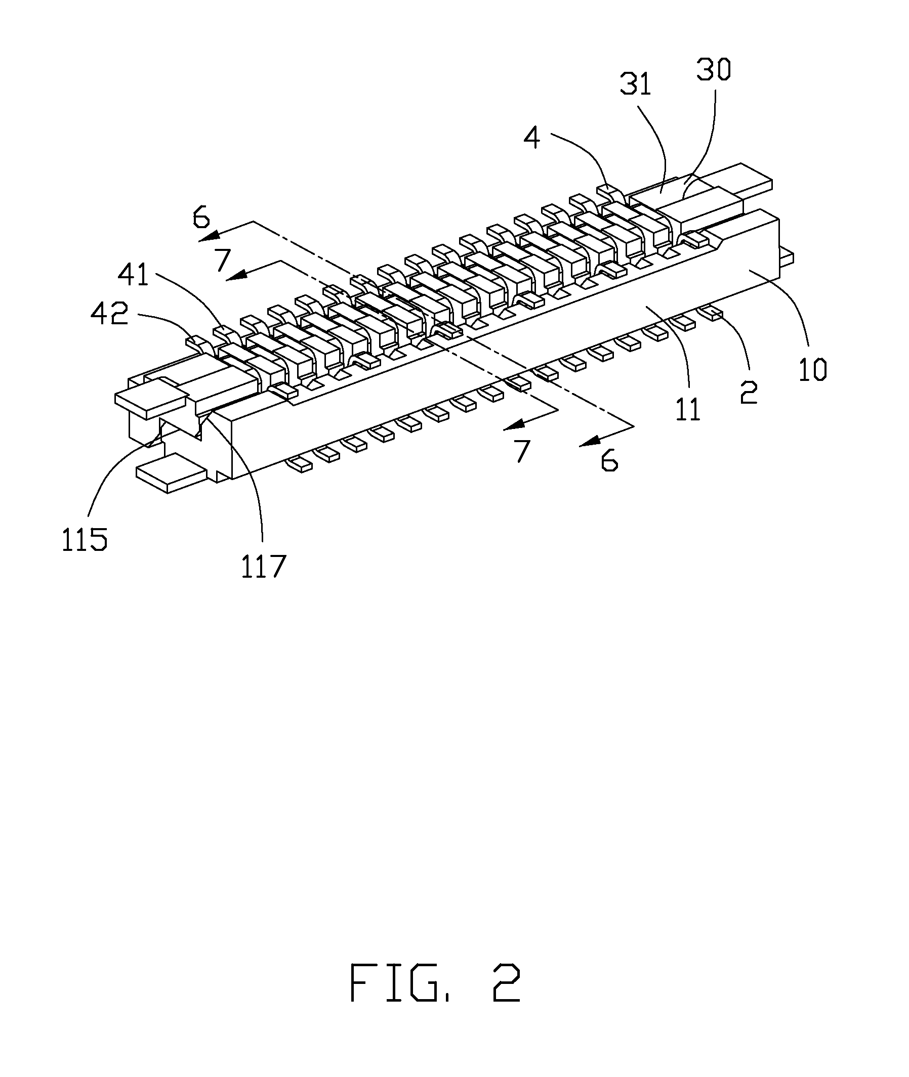 Board to board connector assembly having improved terminal arrangement