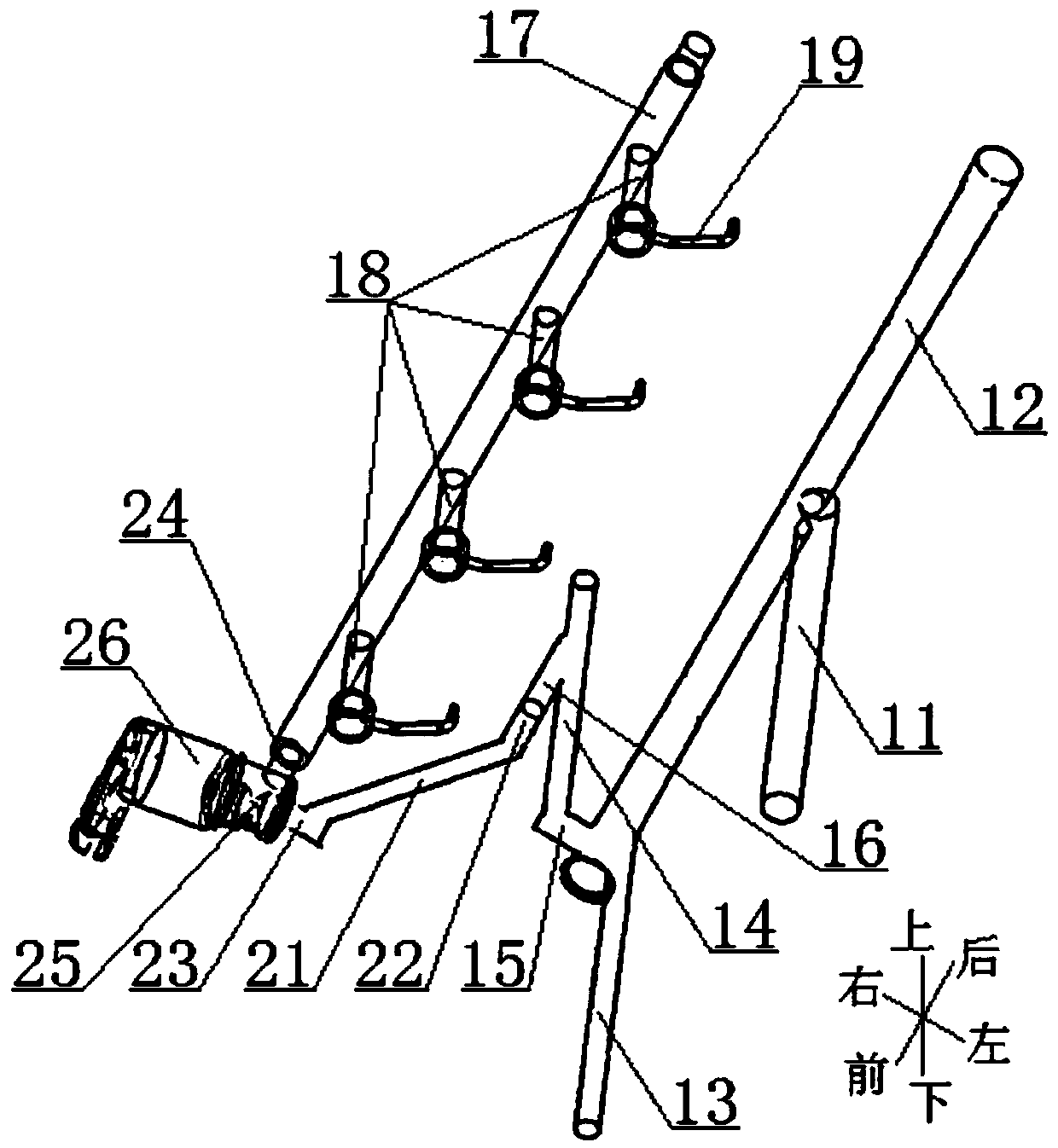 Oil way arranging structure of engine piston cooling nozzle