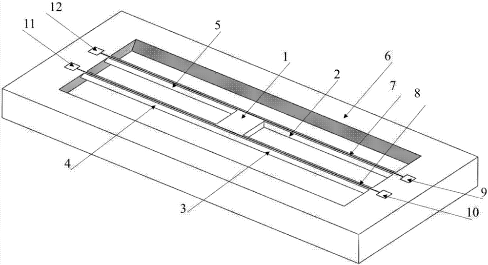 MEMS fluid density sensor chip based on in-plane resonance and preparation method thereof