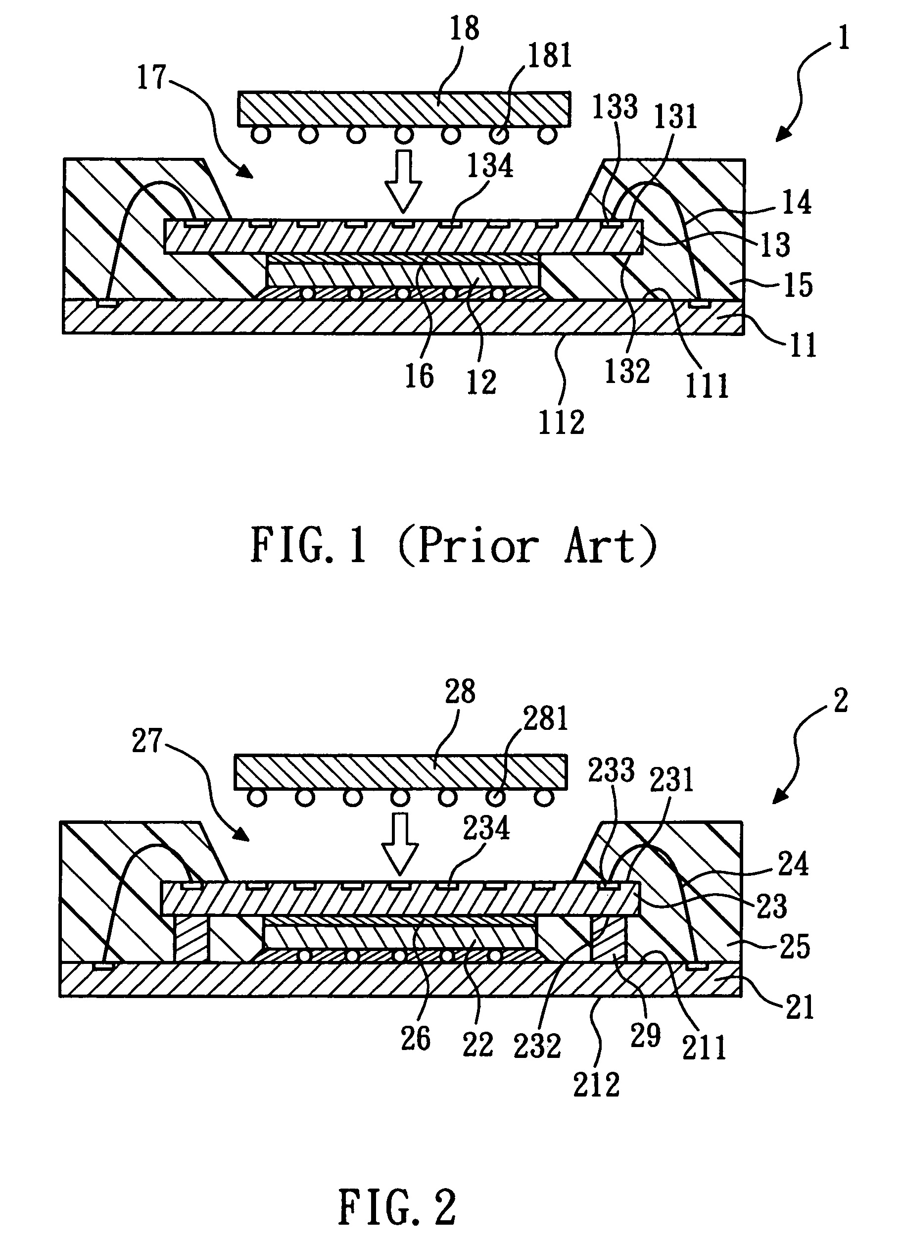 Stackable semiconductor package