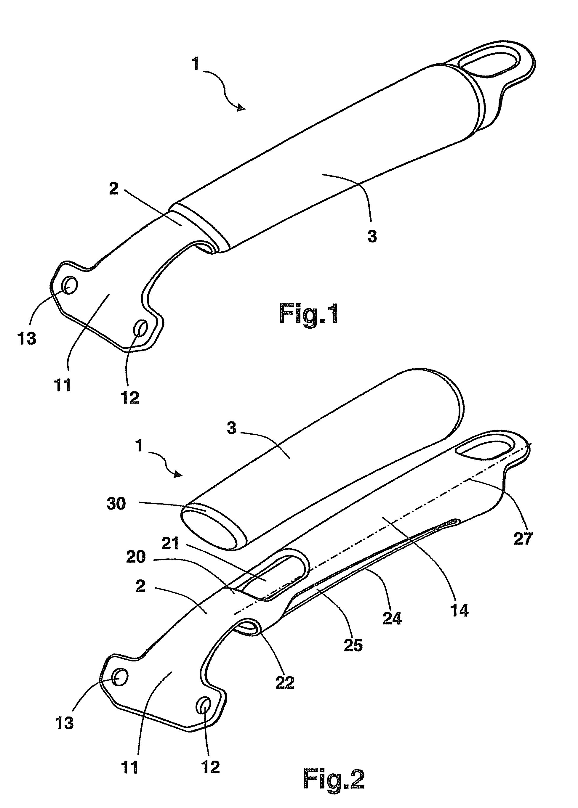 Cookware handle with a hollow structure