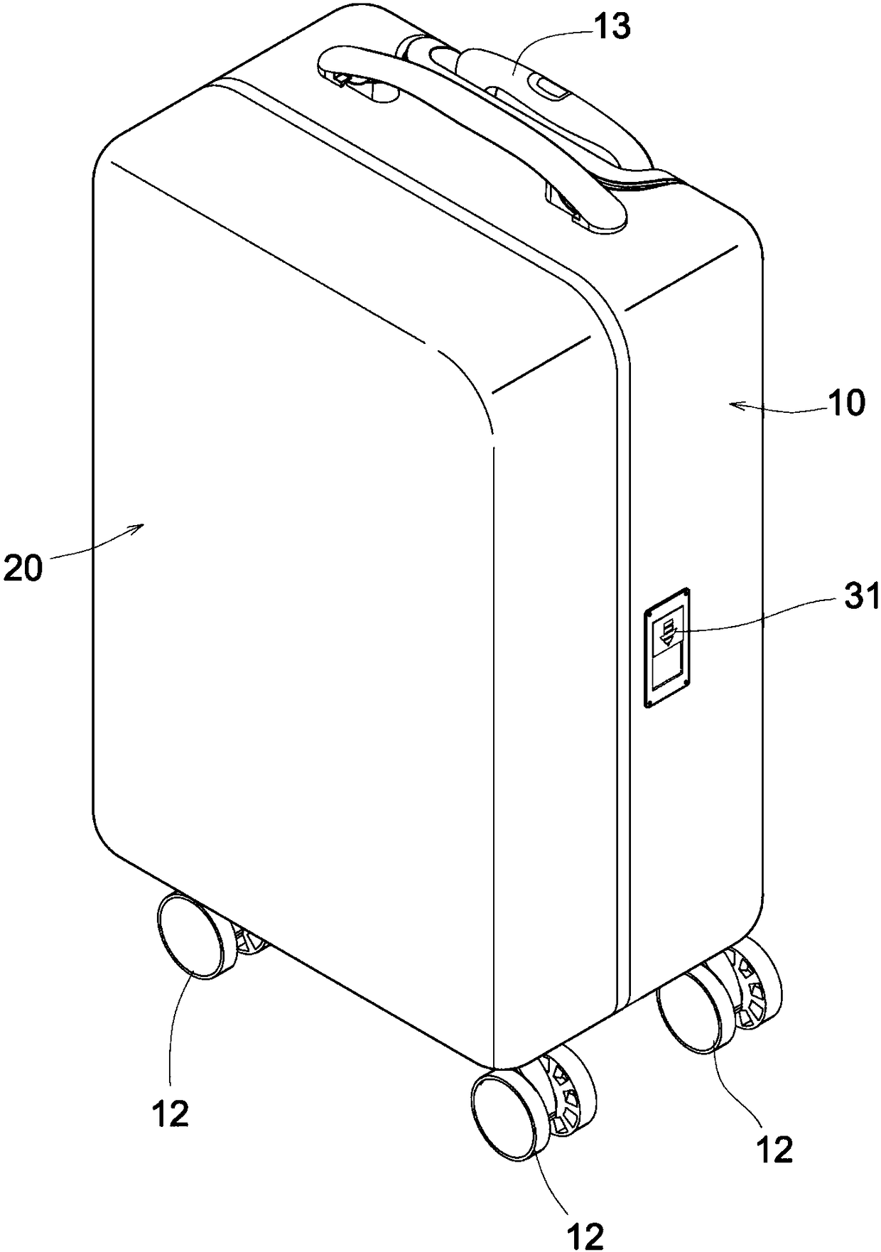 Luggage box with built-in electronic lock