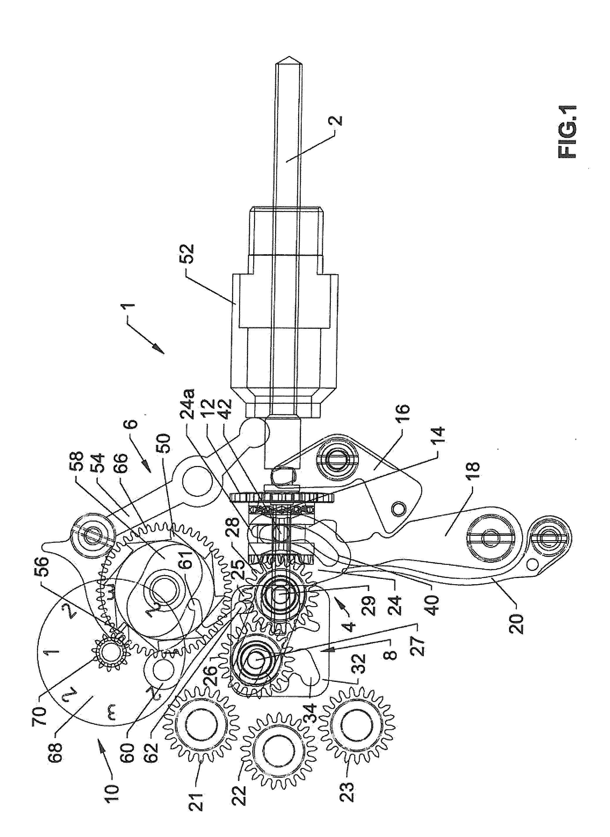 Mechanism for selecting and actuating functions of a clockwork movement