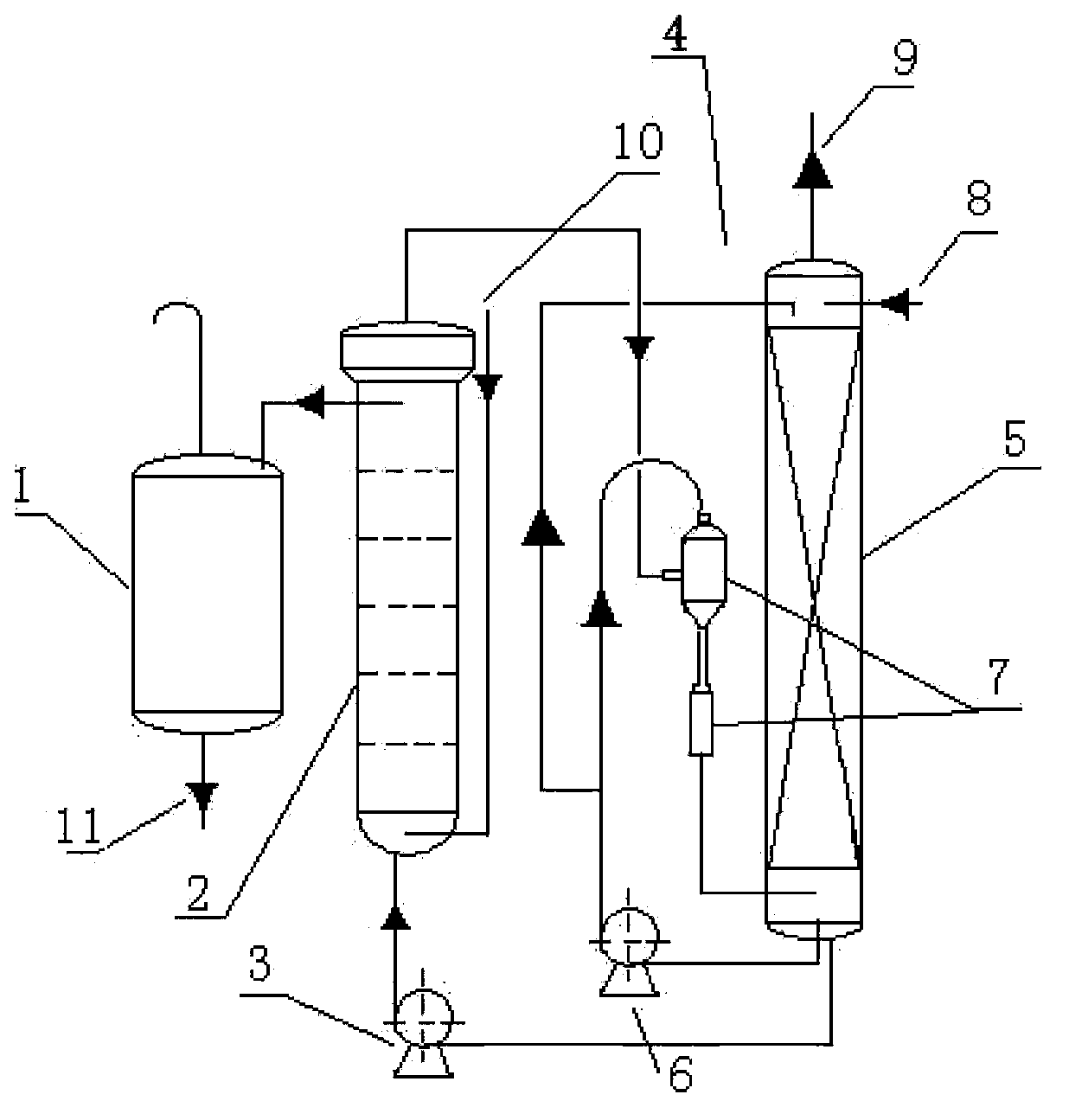 Production method for continuous bubble tower absorption of polysorbate