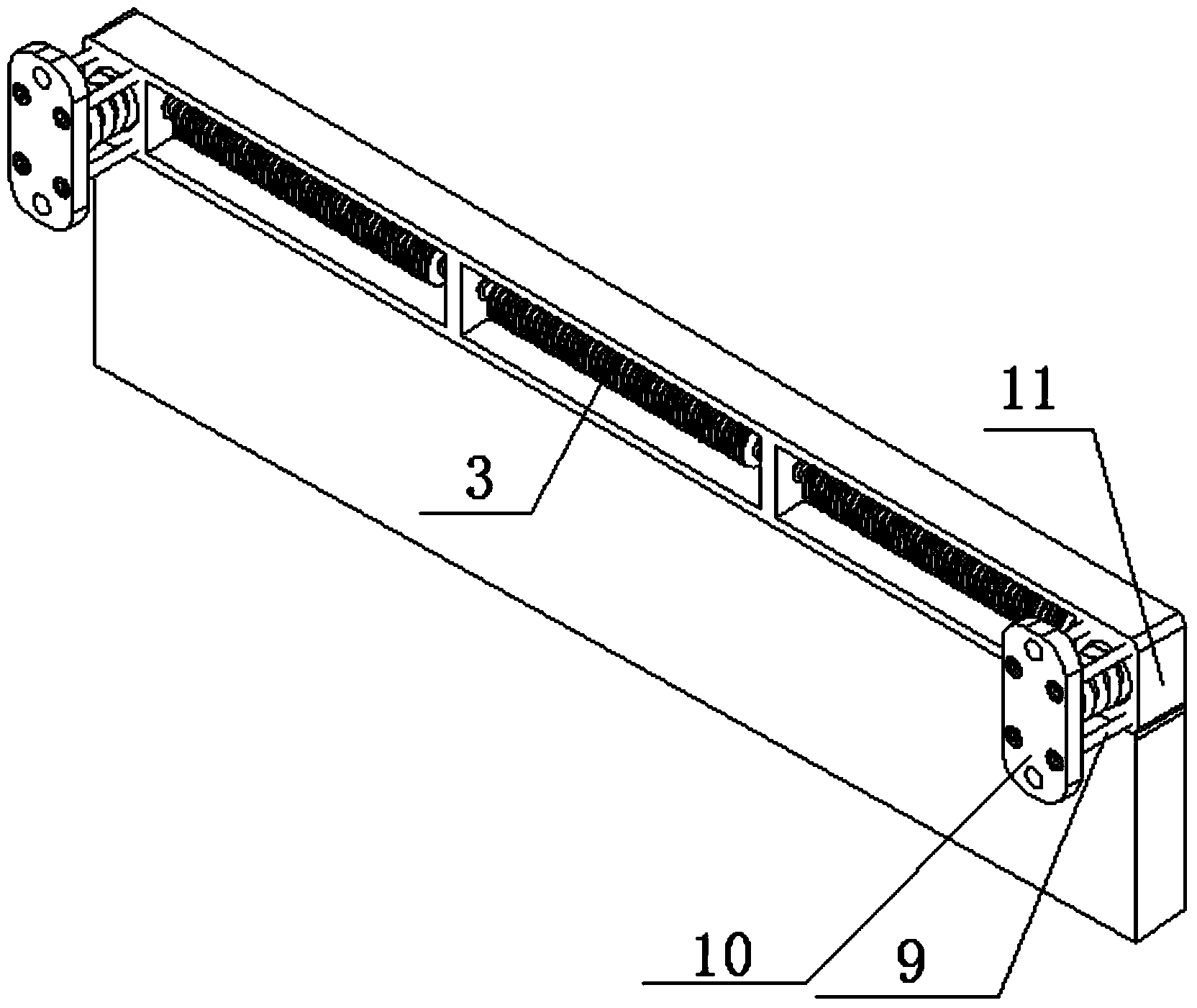 Warp feeding device of rapier loom