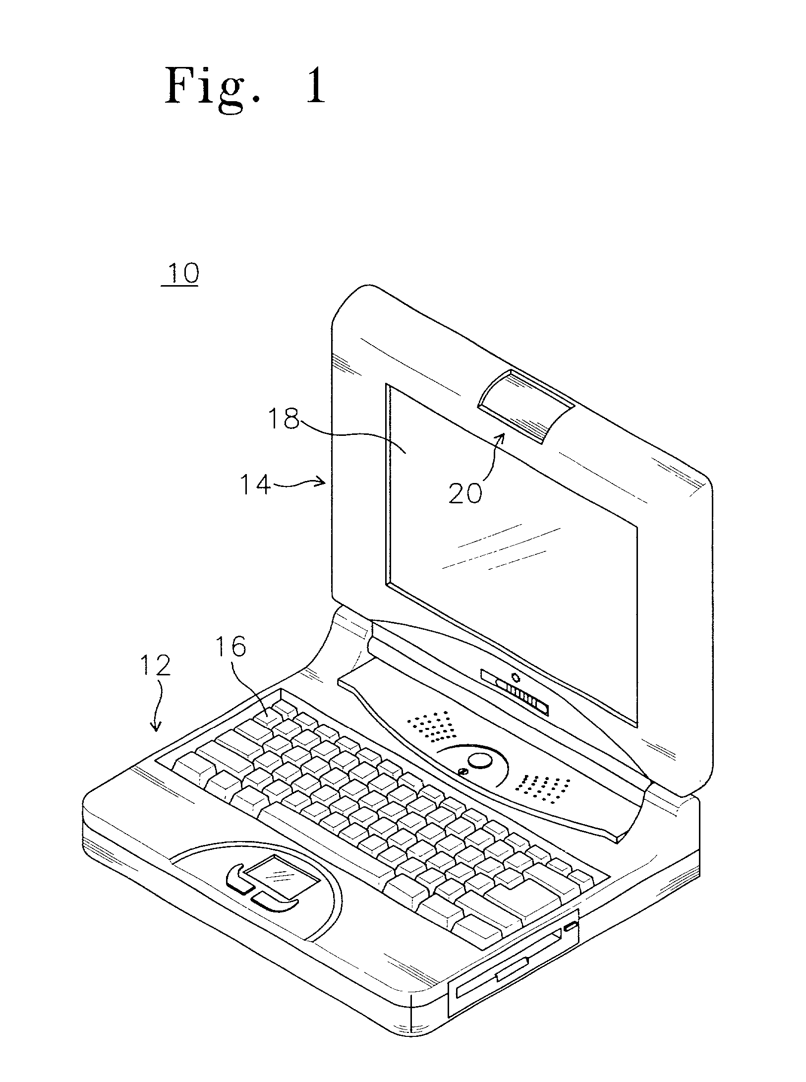 Portable computer for infrared data communication