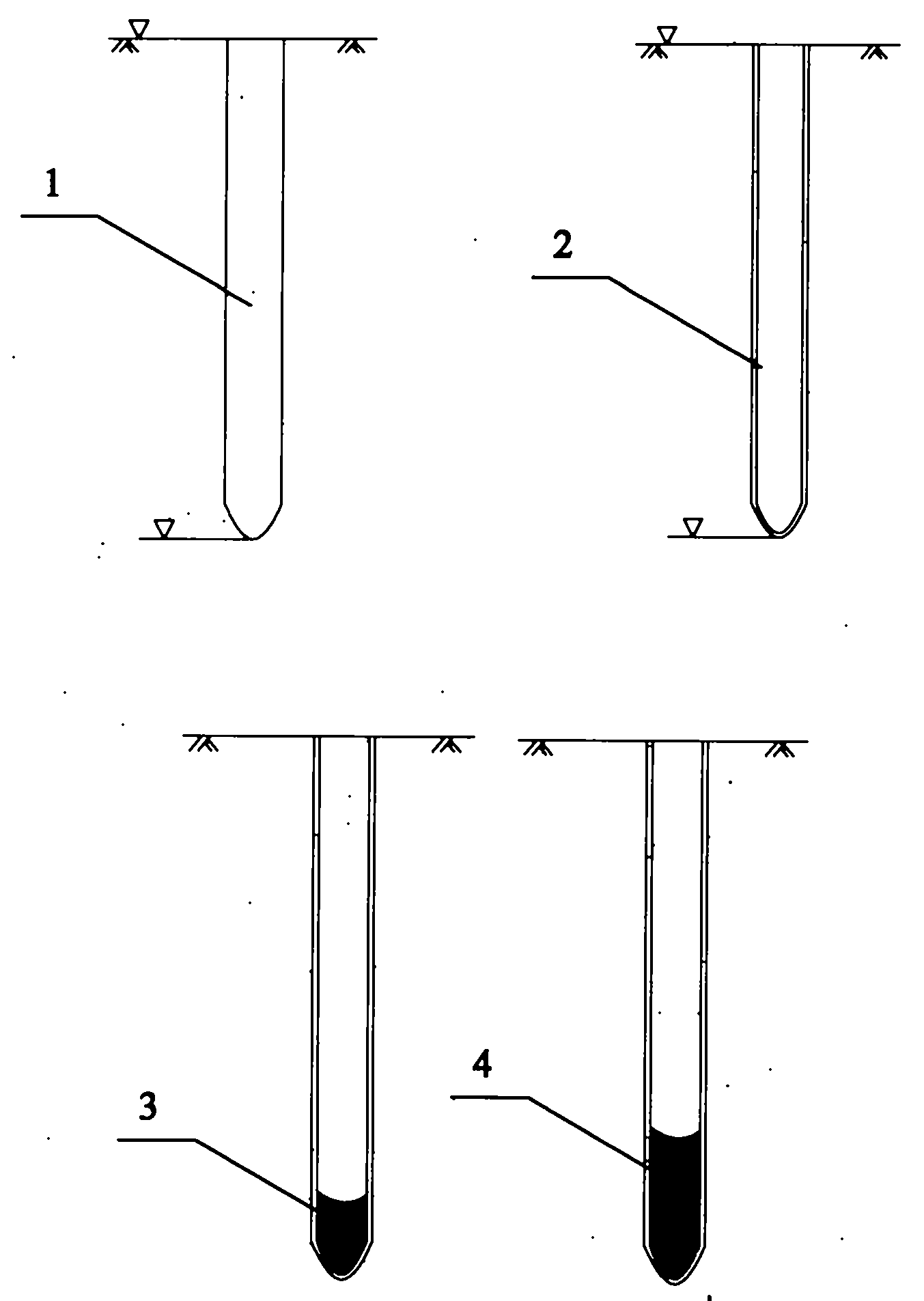 Construction method of bagged rammed small-diameter soil-cement pile composite foundation