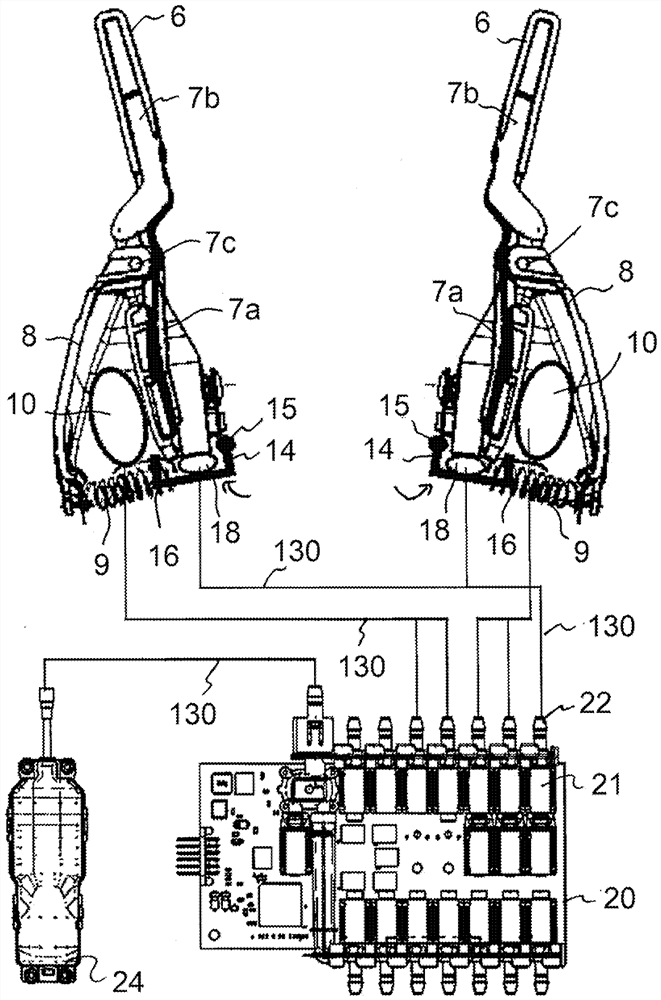 Pneumatic adjusting device for a side wing of a vehicle seat