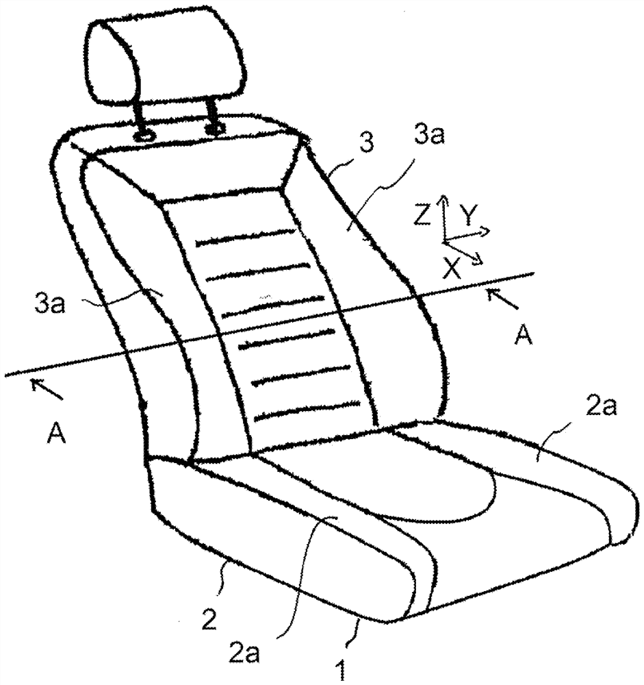 Pneumatic adjusting device for a side wing of a vehicle seat