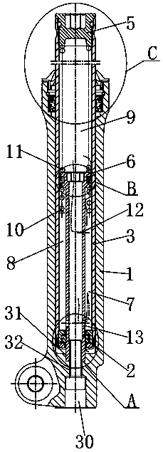 Straight-tube-type front shock absorber with high performance