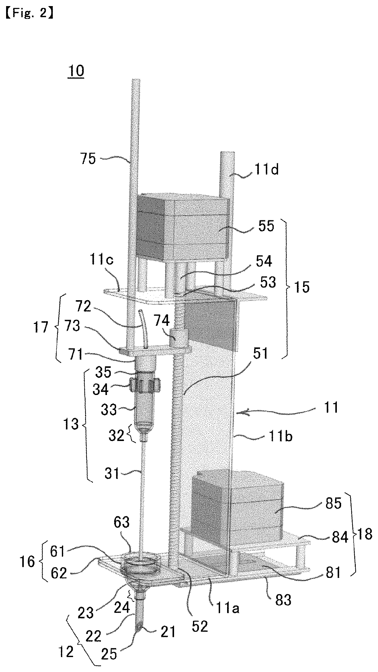 Soft stopper penetrating dispensing device and soft stopper penetrating dispensing method