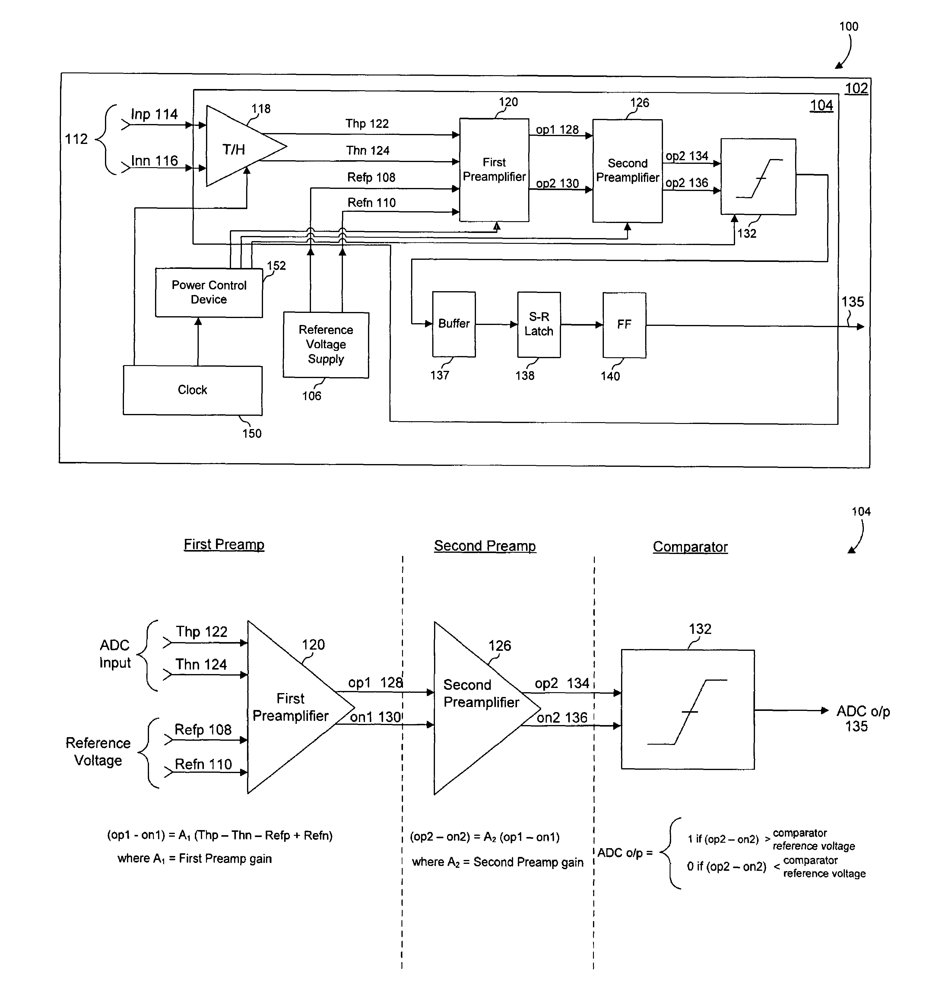 Analog to digital converter with dynamic power configuration