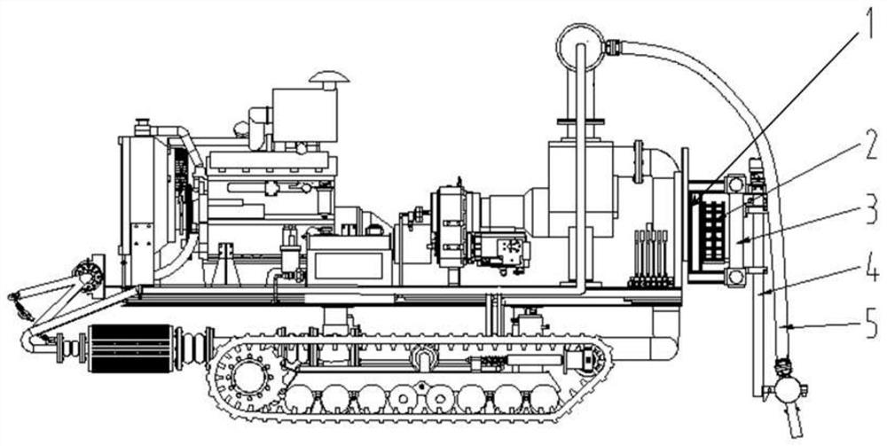 A chain reversing hydraulic jet mechanism for lotus root harvesting equipment