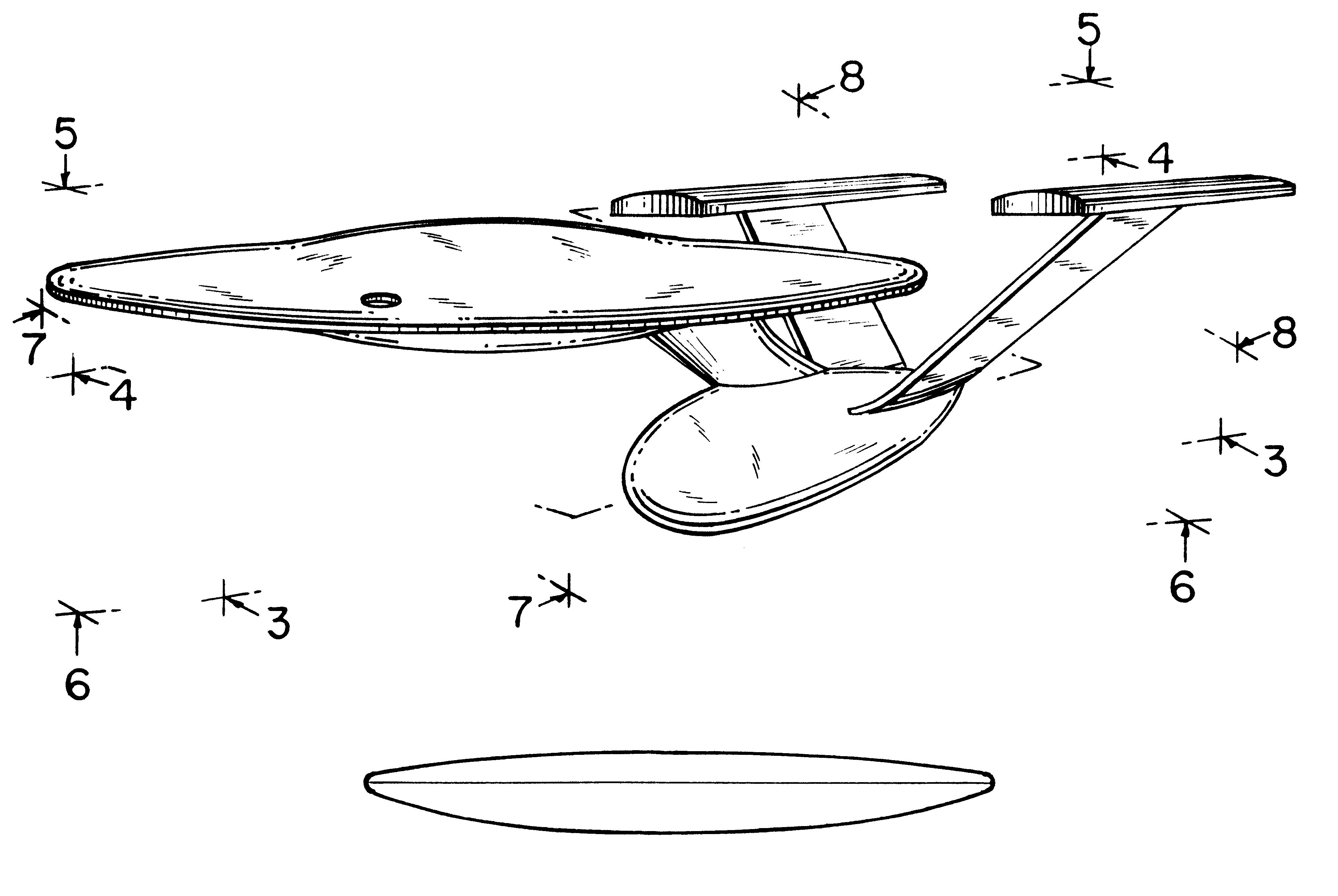 Model space craft glider