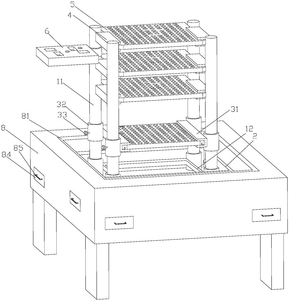 Combined smear dyeing device table