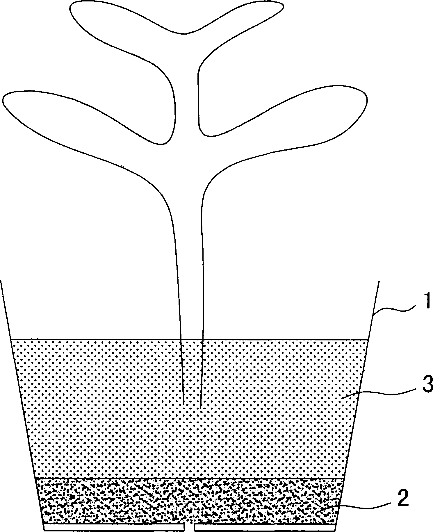 Potting structure and potting planting container