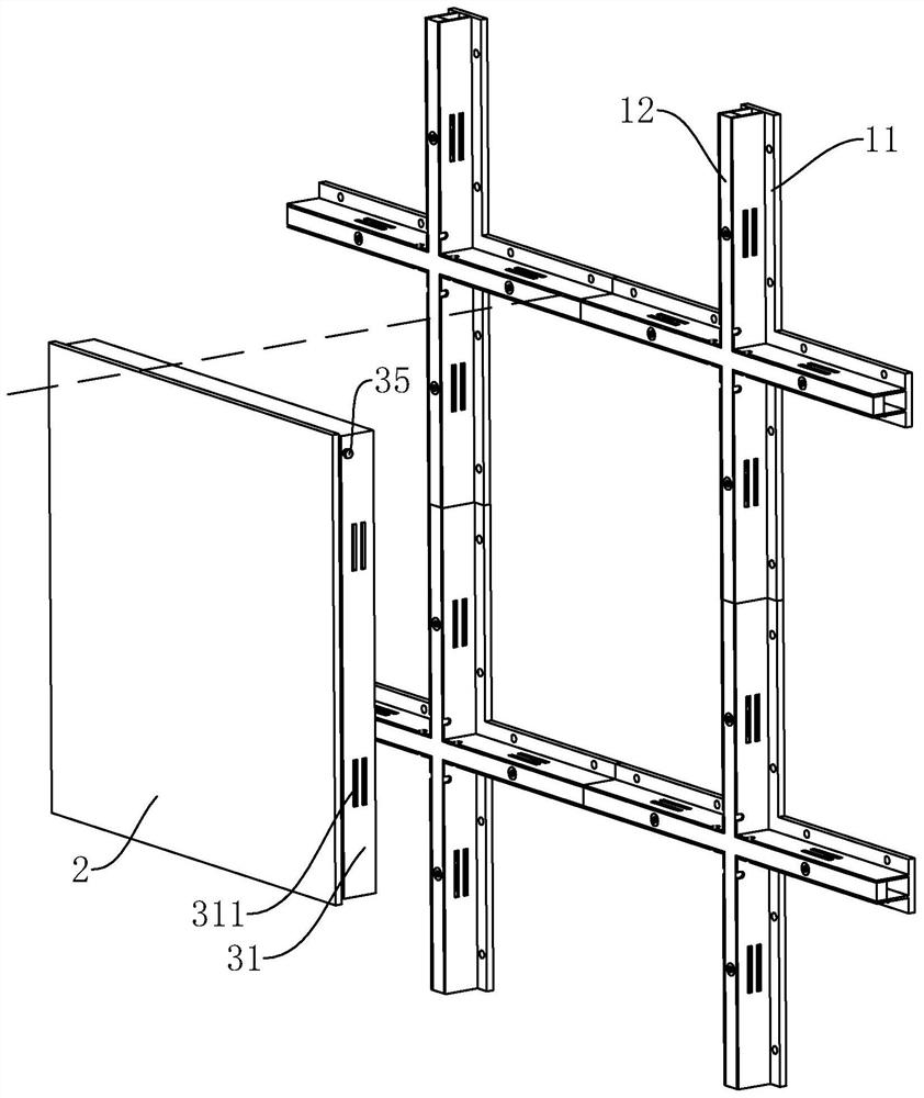 Wall surface assembly type ceramic tile structure and installation method