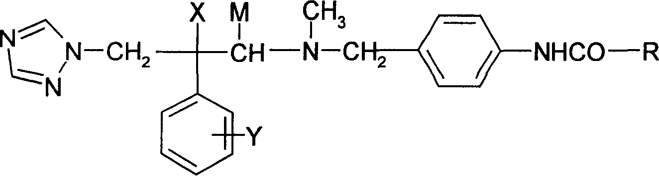 Antifungal compound of substitution benzyl triazole alcohols and preparing process thereof