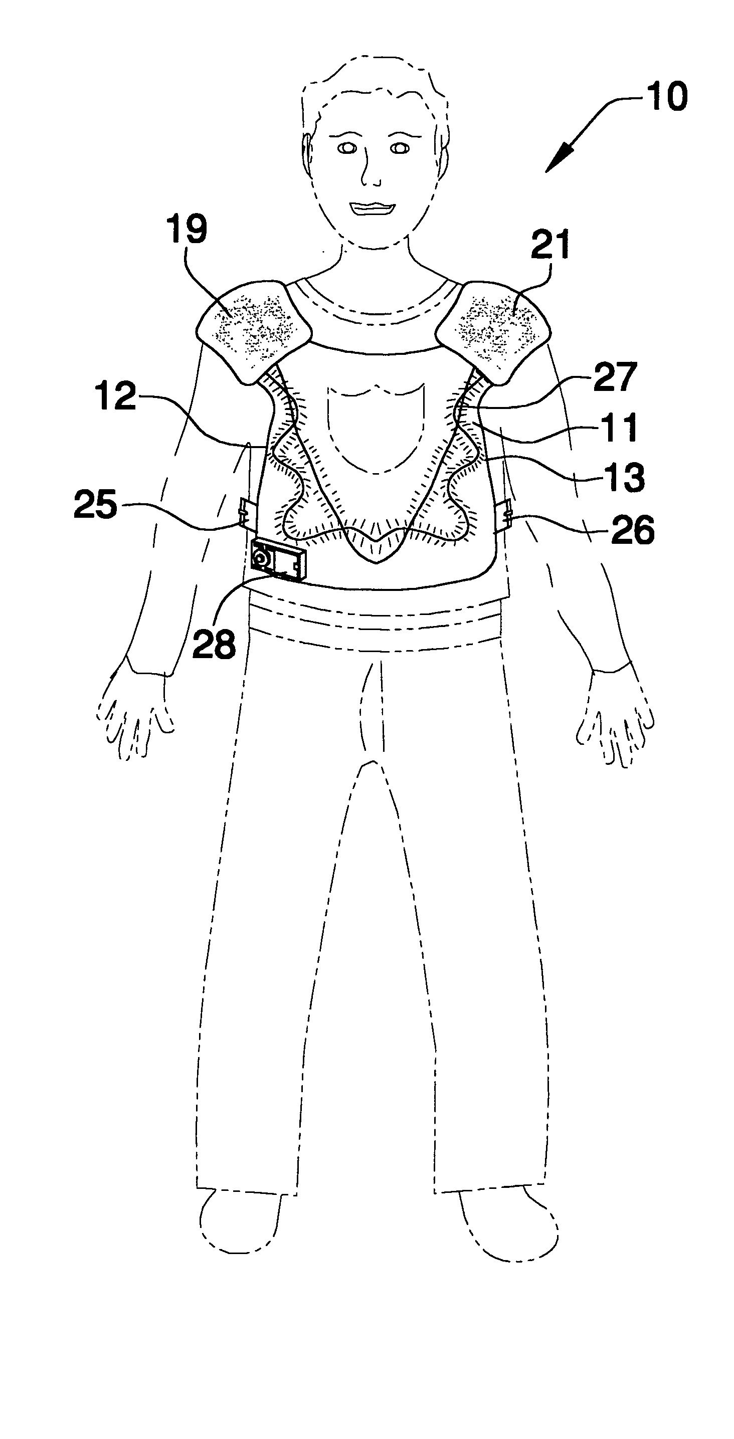 Illuminated chest protection device