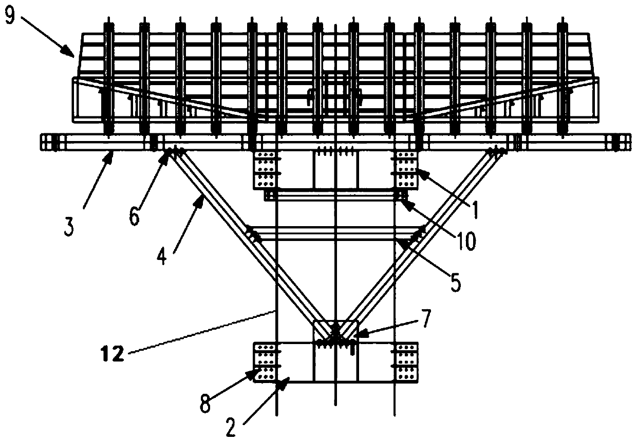 Double-hoop supporting system for single-column bent cap construction
