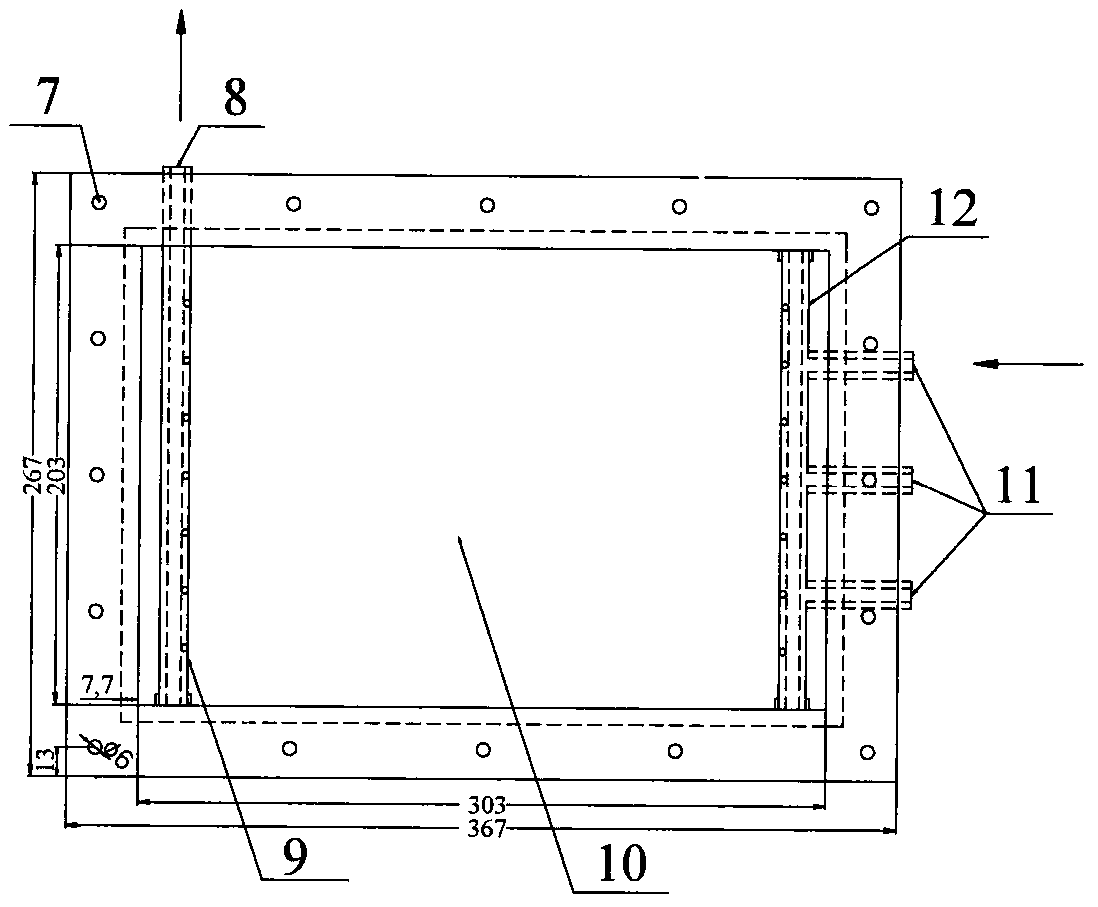 Measuring device and method for measuring transmission sweep efficiency of restorative agent for in-situ repair