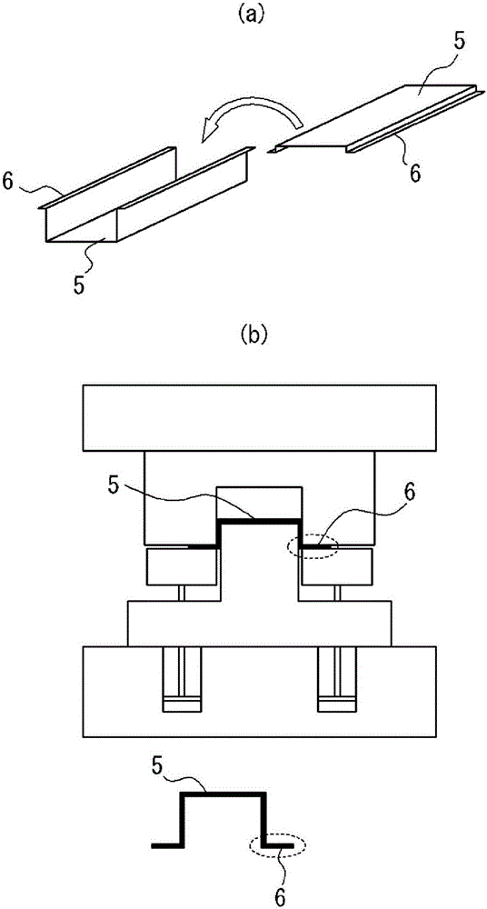 Warm press molding method and automotive frame components